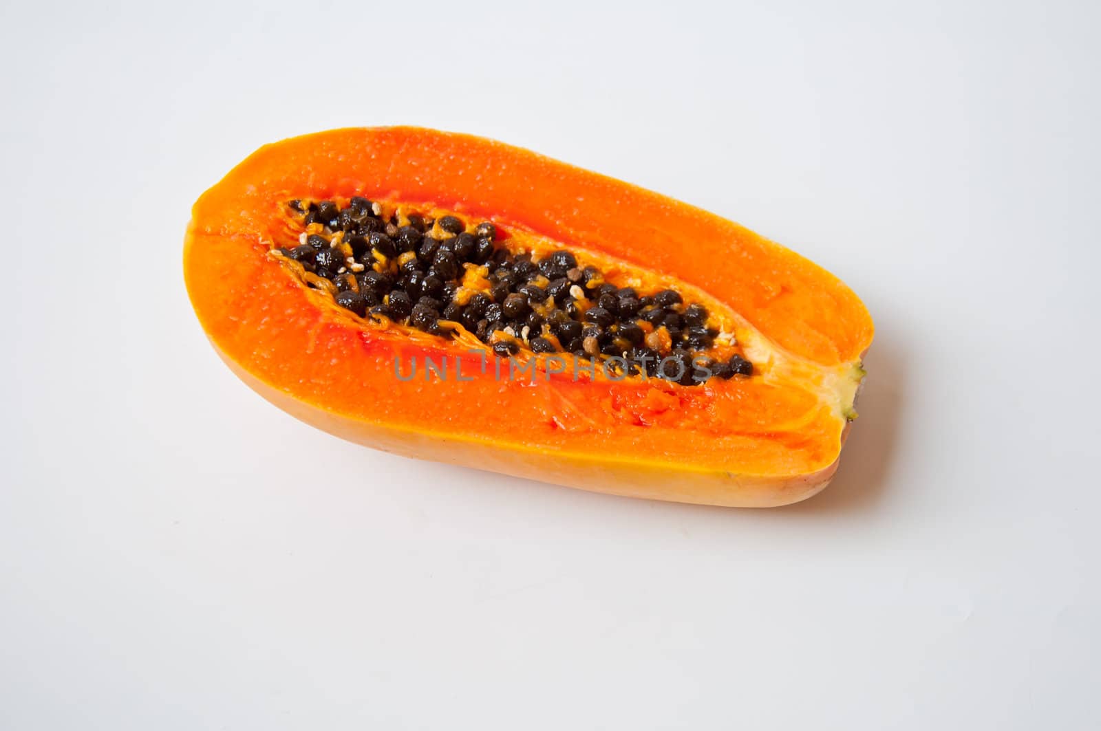 papaya on white background