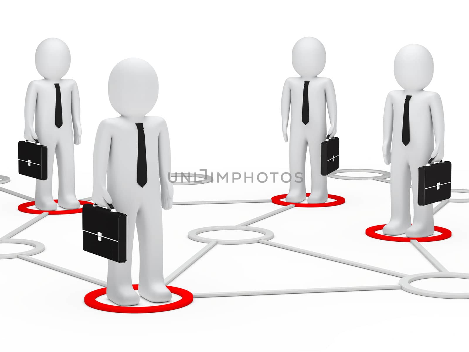 businessmen team stand togehter in a network
