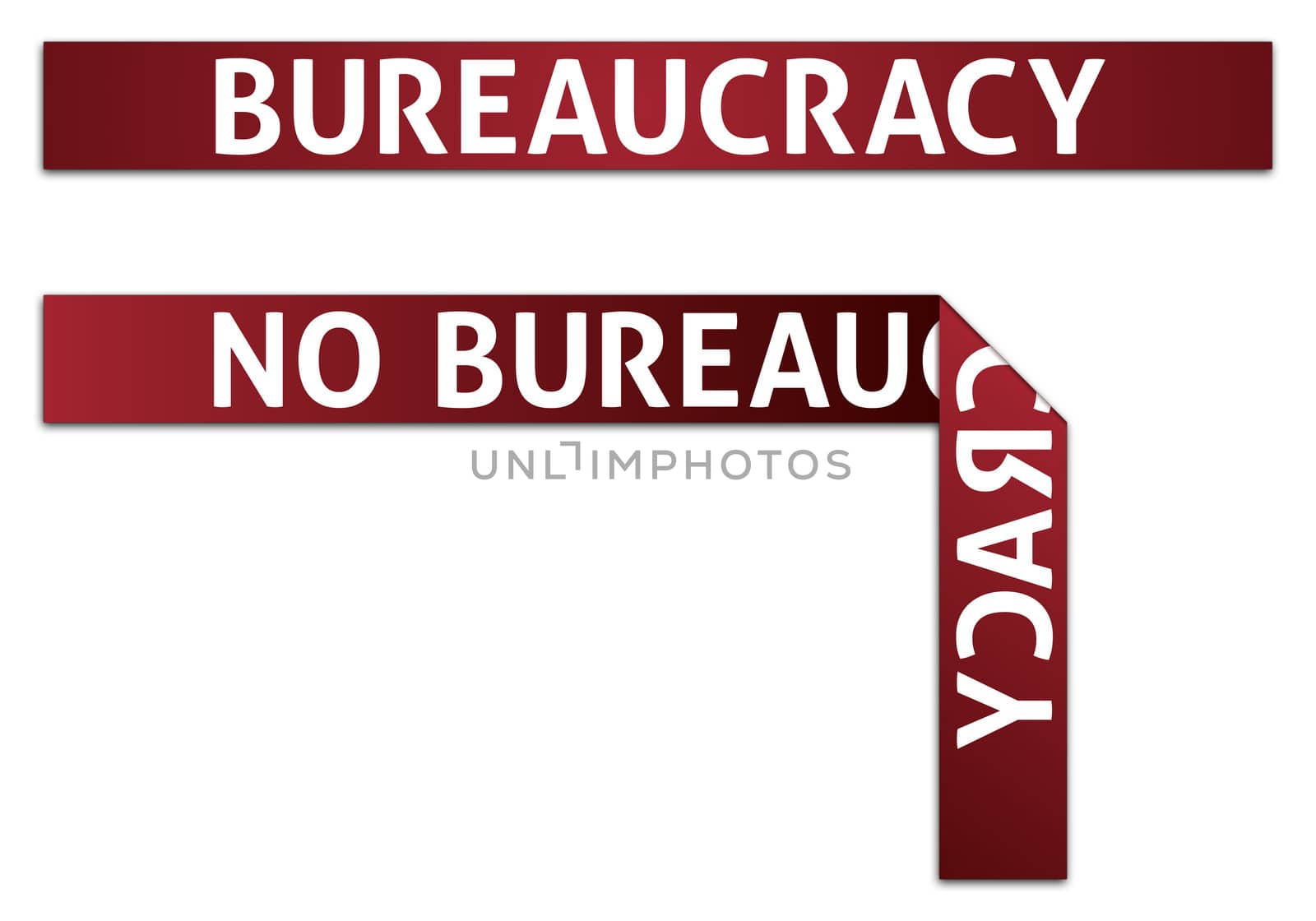 Bureaucracy and No Bureaucracy Red Tape Illustrations (eps v.10)