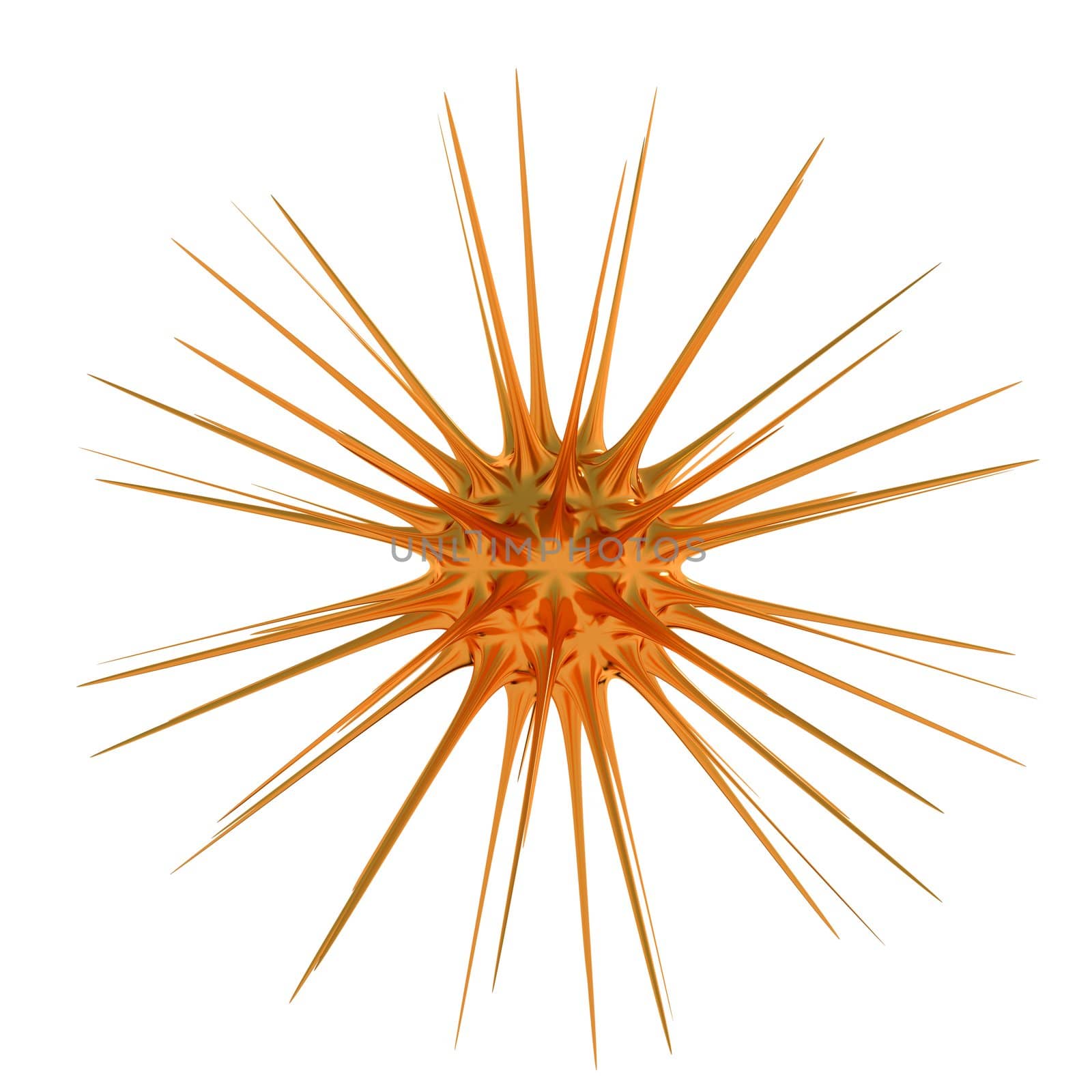 Abstract star, the sphere with sharp thorns