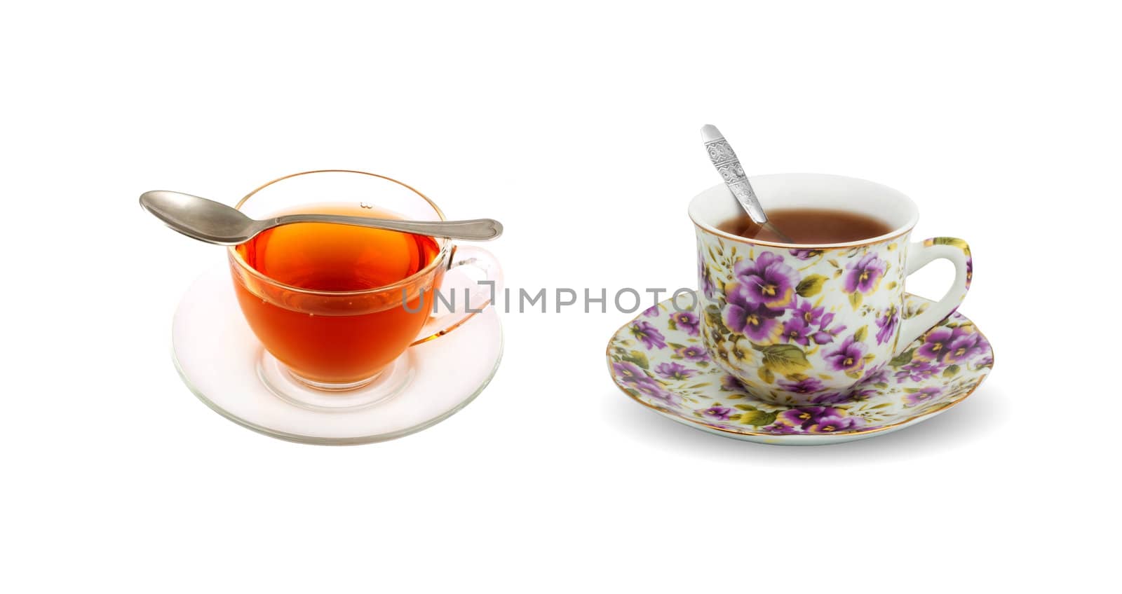 A cup of tea isolated on white background