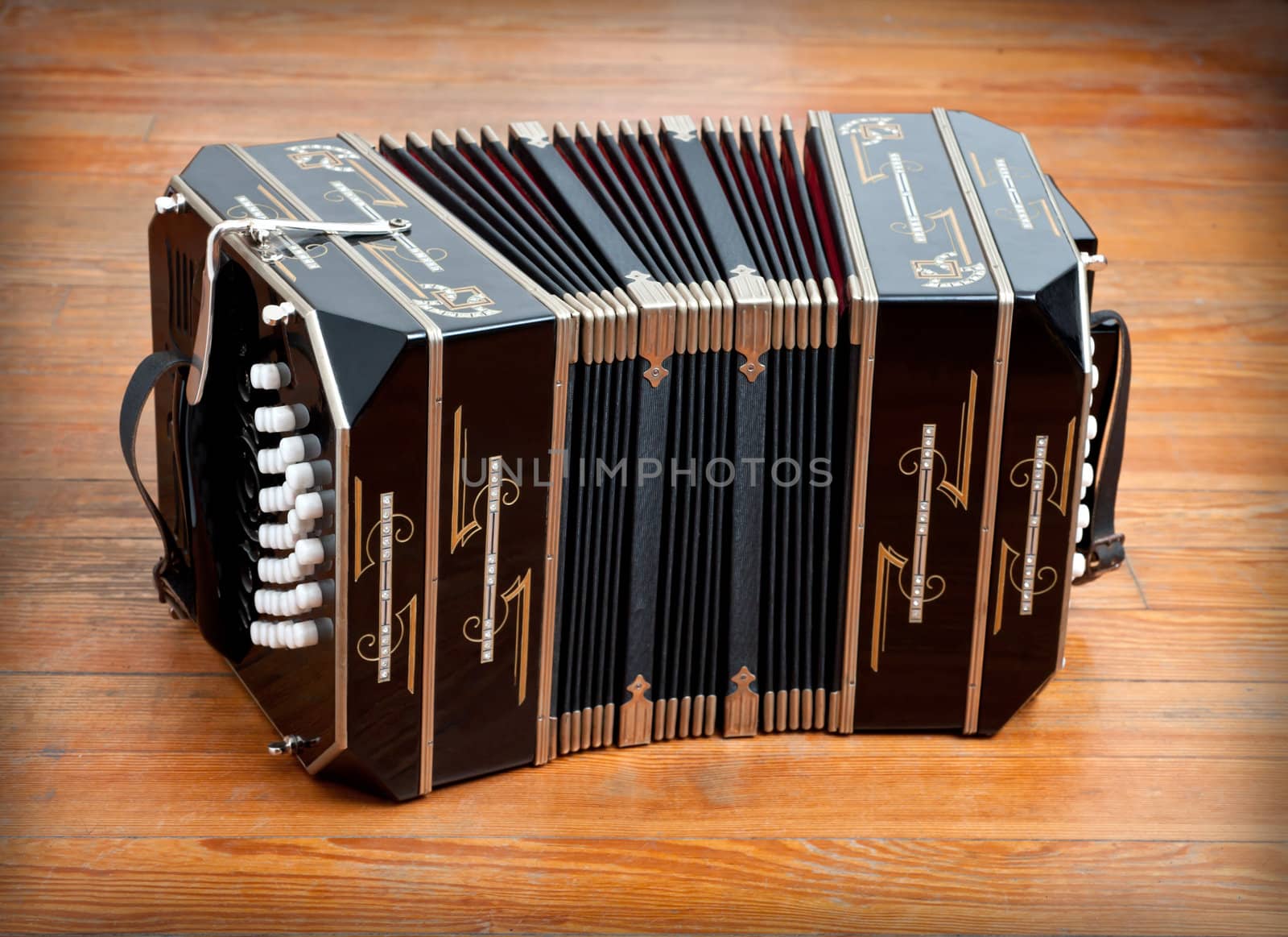 Traditional tango musical instrument, called bandoneon.