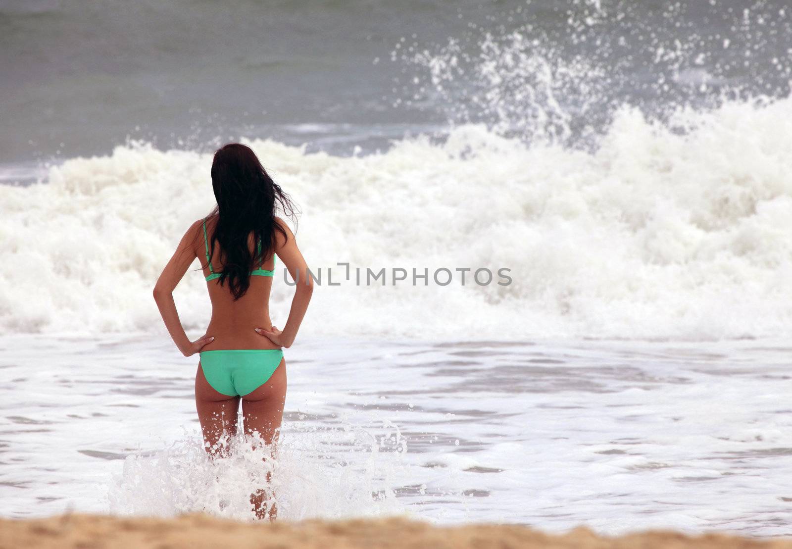 Girl on beach by friday