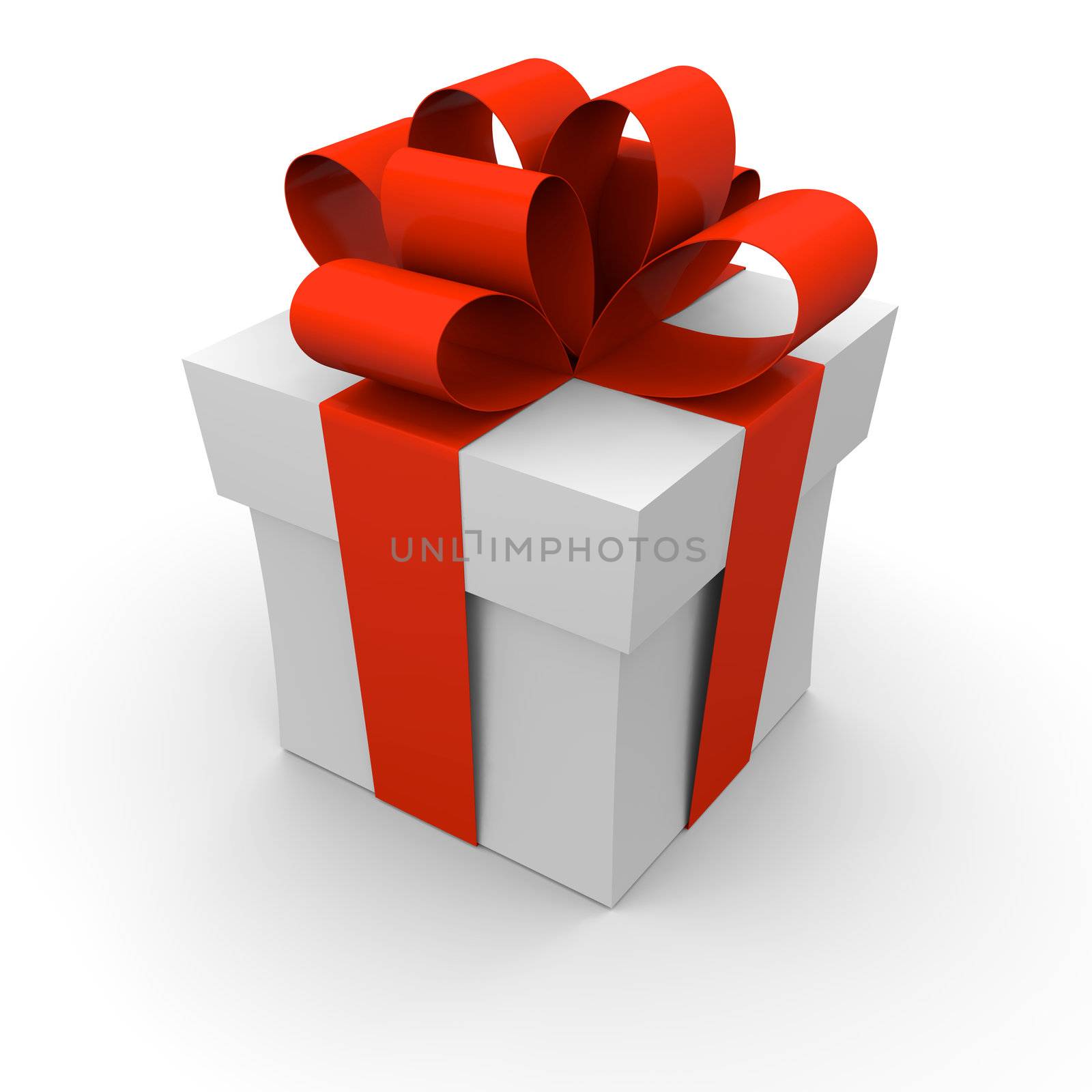 Gift box with red ribbon by Harvepino