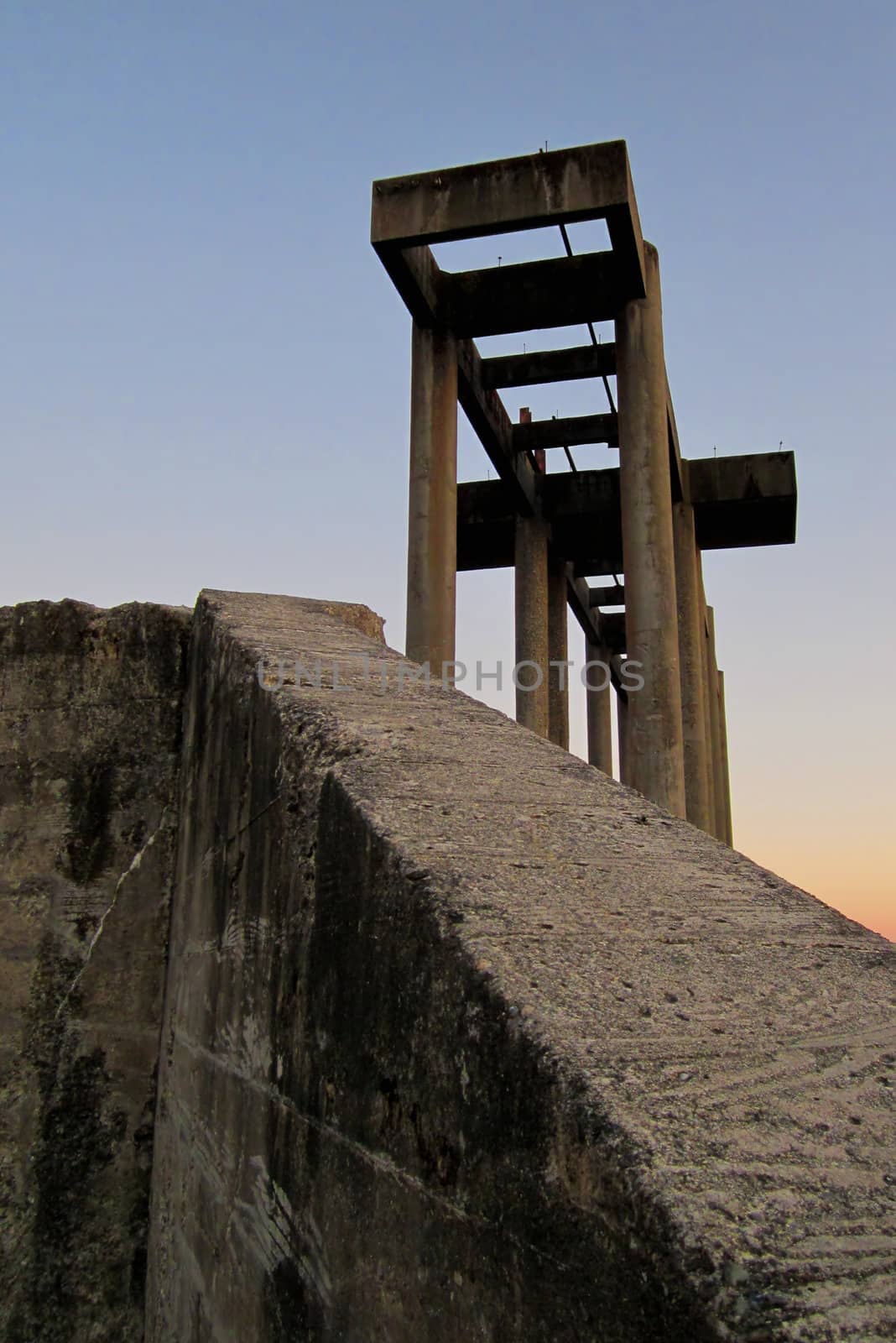 A photograph of old industrial ruins.