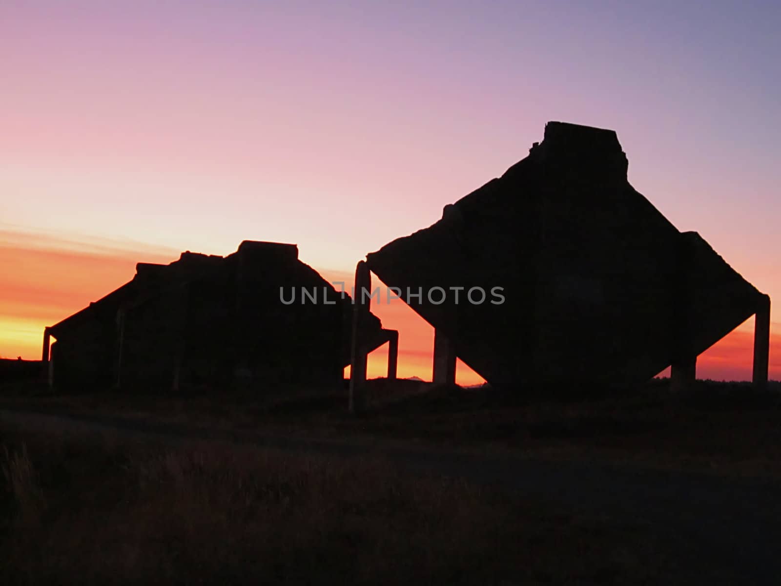 A photograph of old industrial ruins.