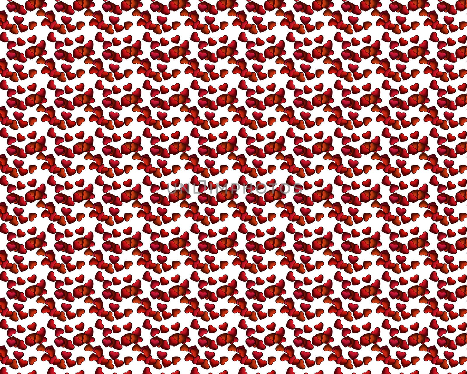   small red hearts scattered on white background