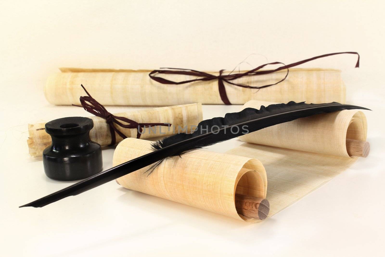 papyrus scroll by silencefoto