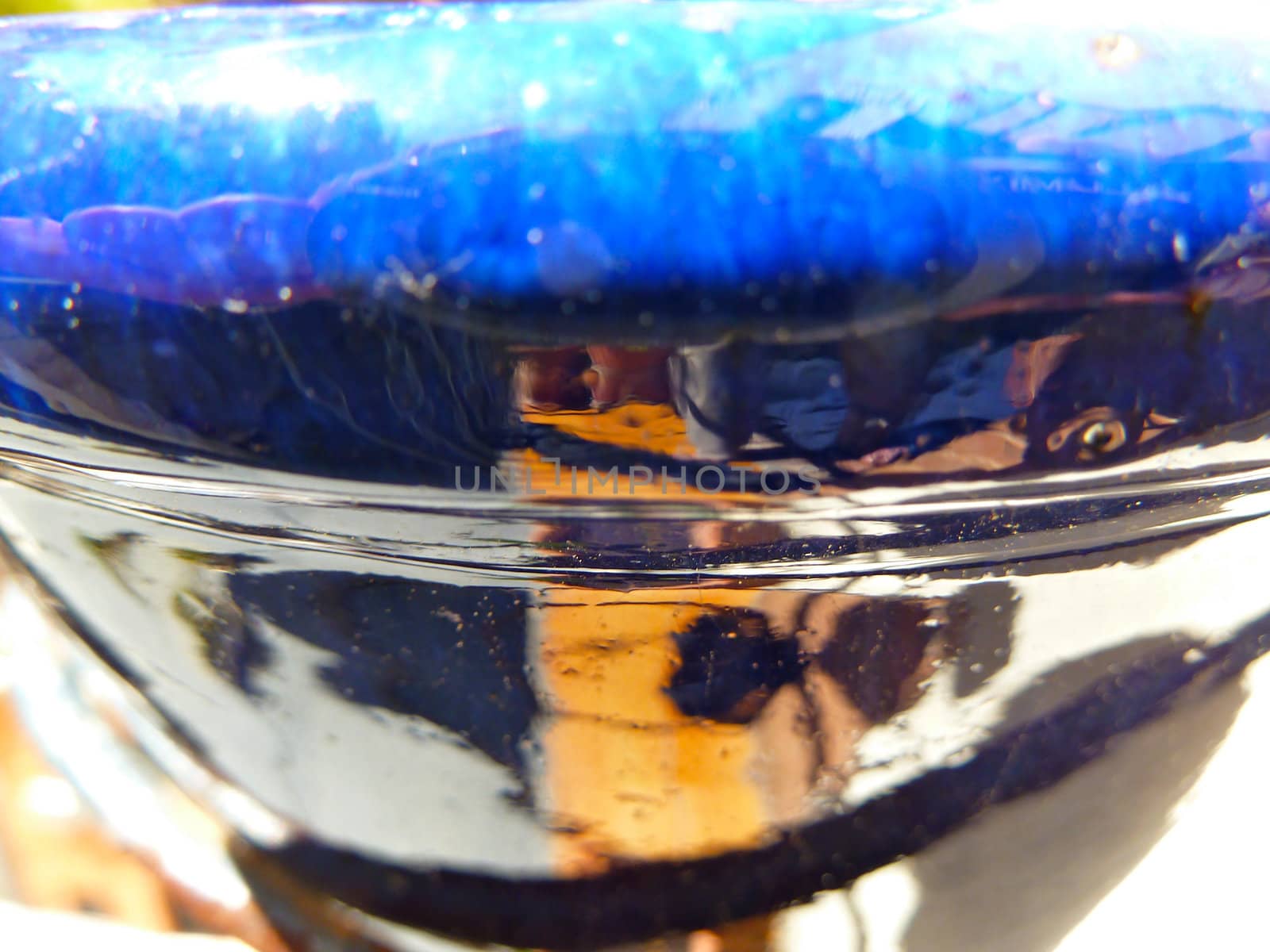 unusual reflections in some blue ceramic
