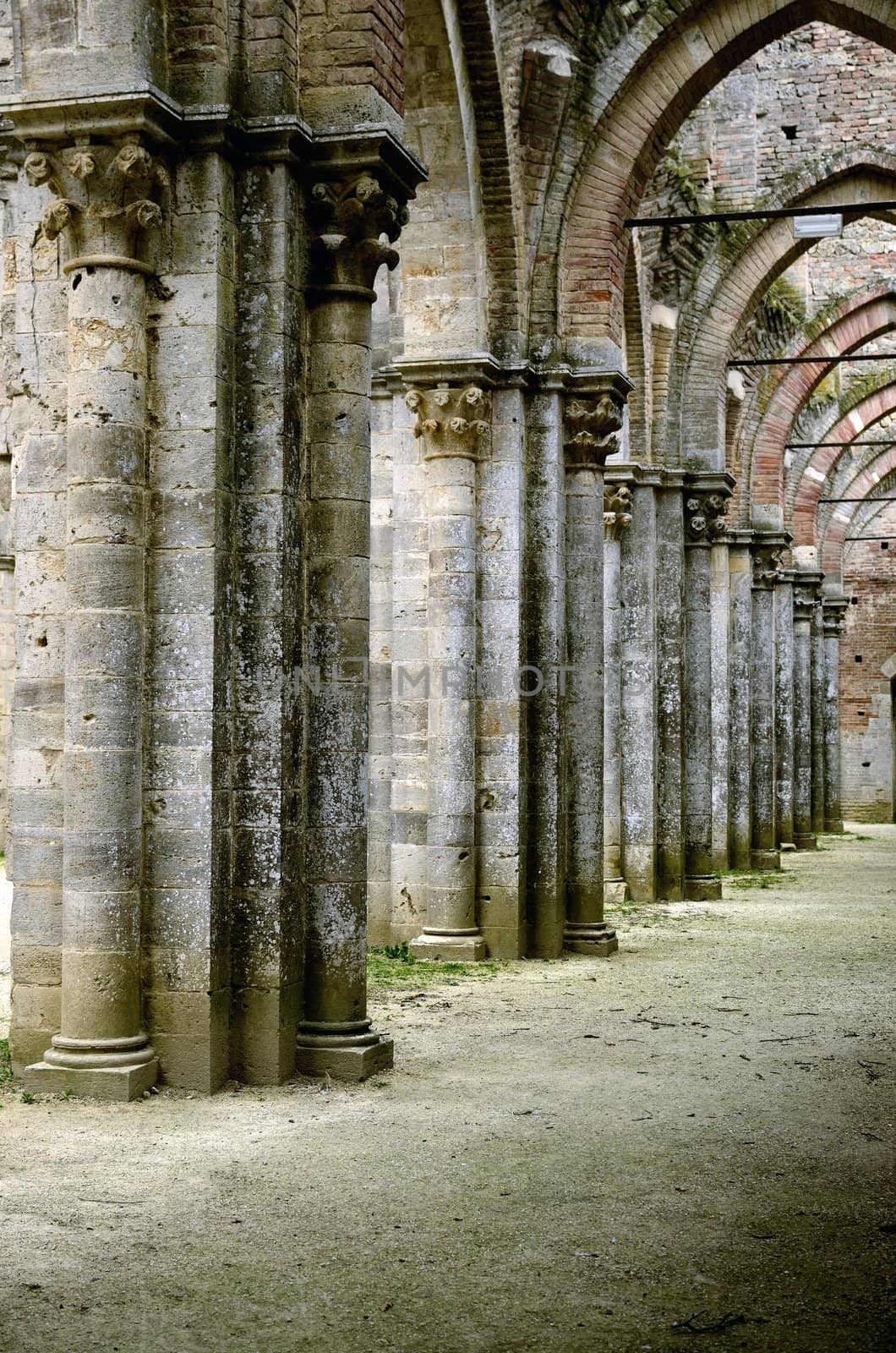 The ruins of San Galgano Abbey in Tuscany