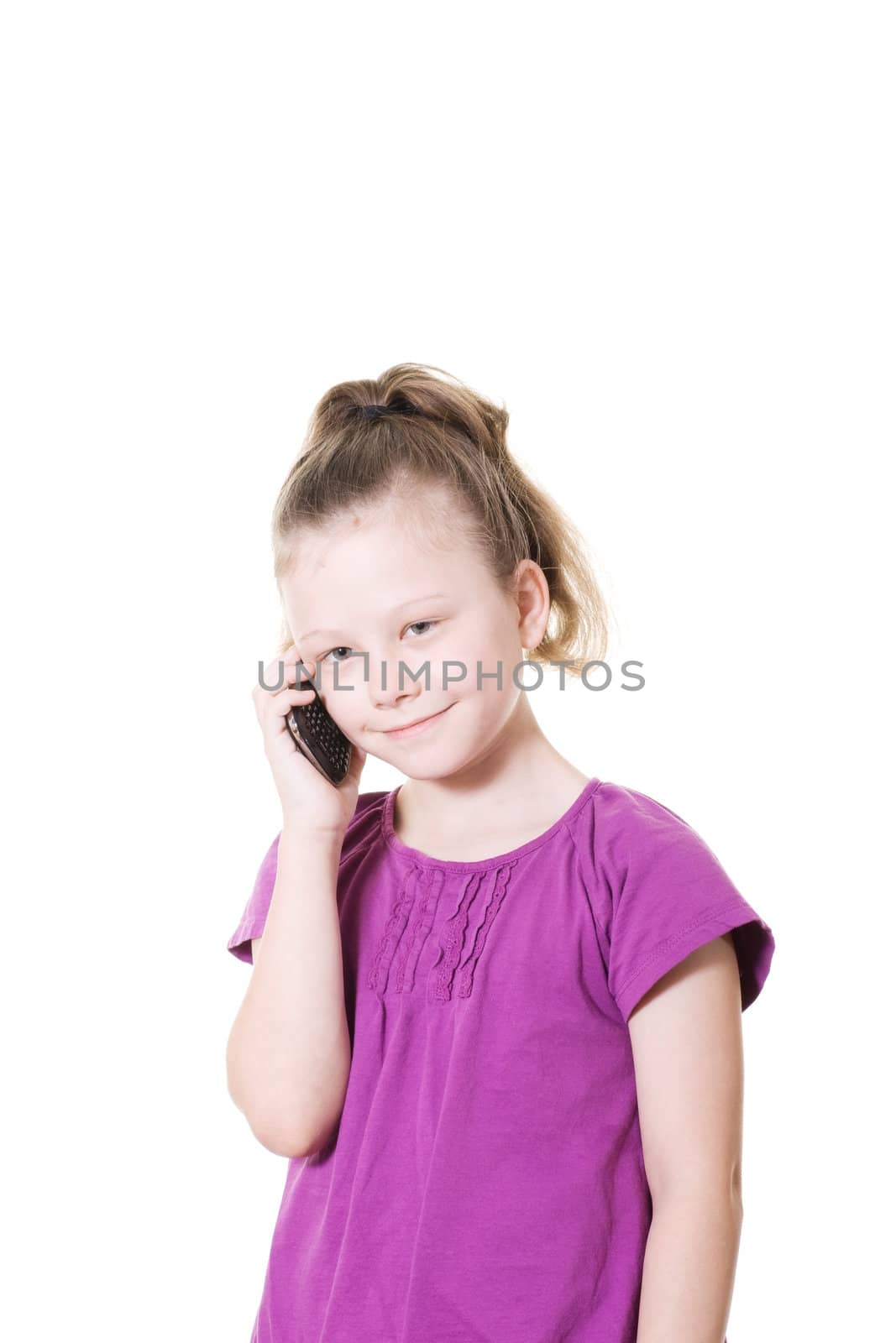 young girl using a mobile phone