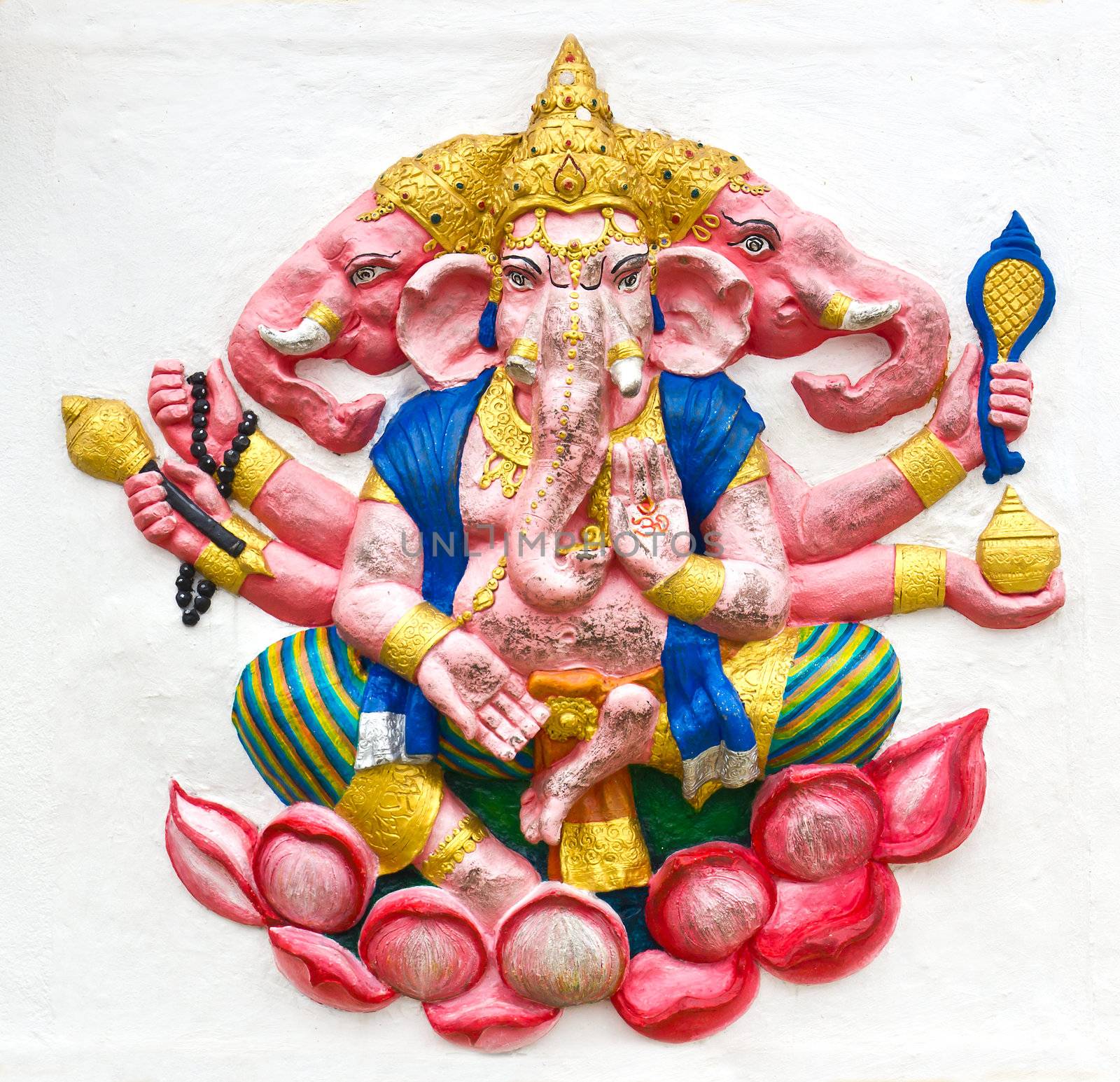Hindu ganesha God Named Maha Ganapati at temple in thailand