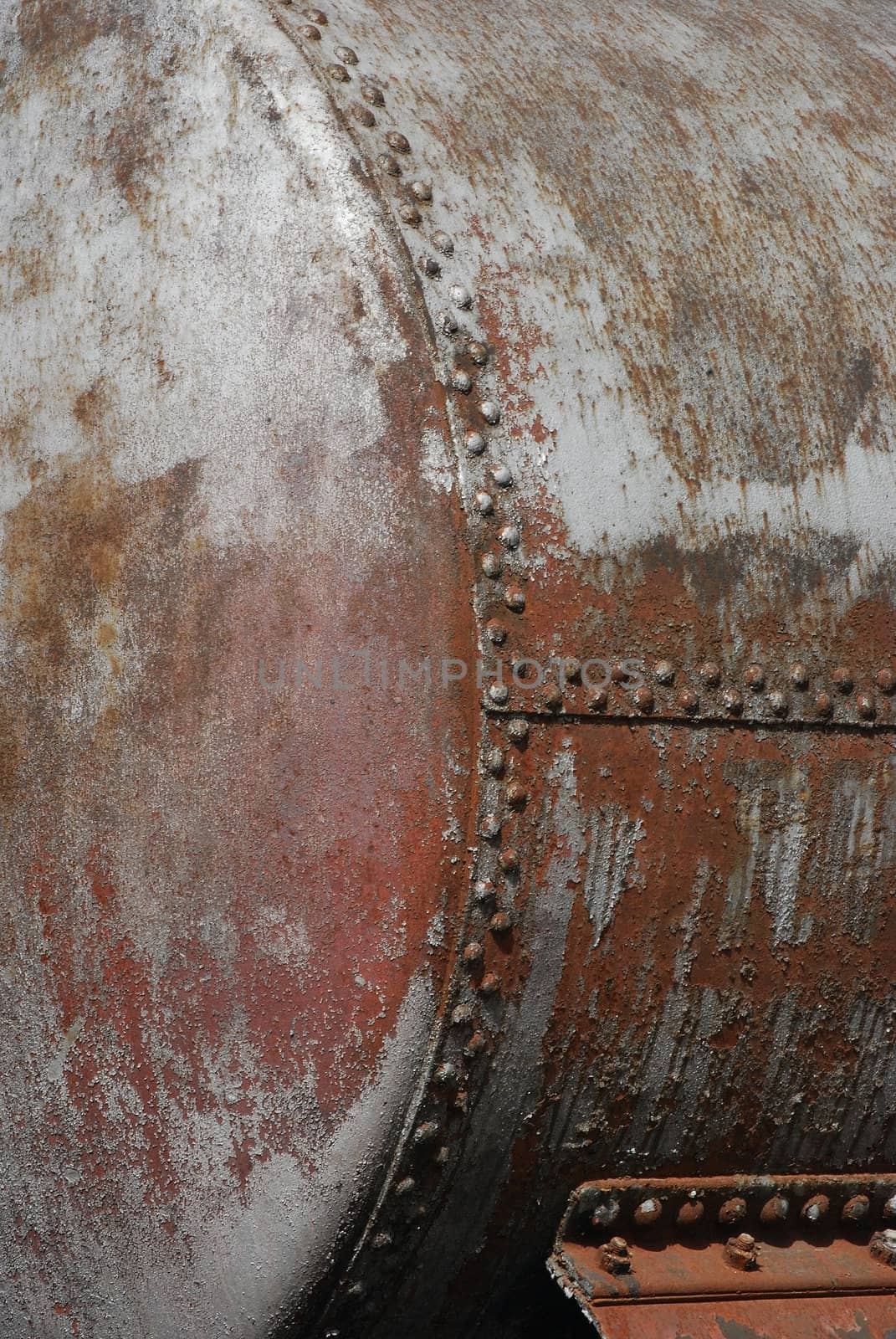 Old rusty railway cistern detail and close-up
