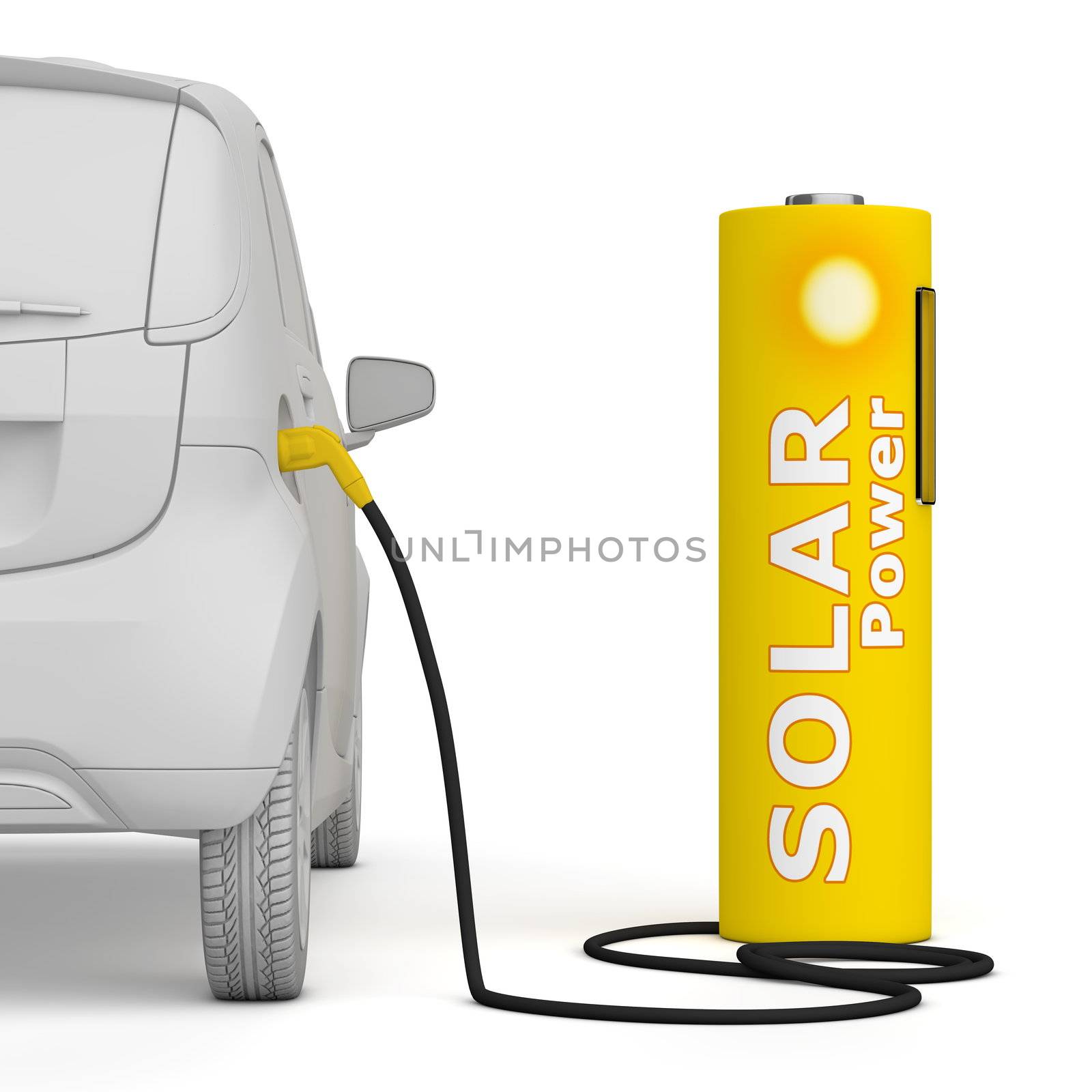 Battery Petrol Station - Solar Power fuels an E-Car by PixBox