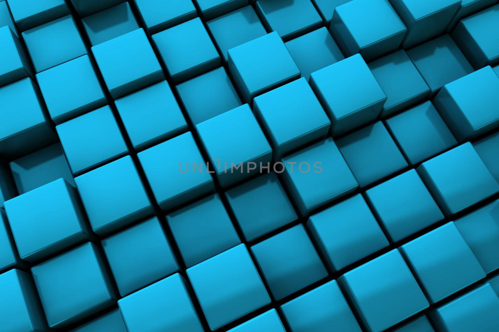 blue cubes with metallic surface make a cool business backdrop pattern