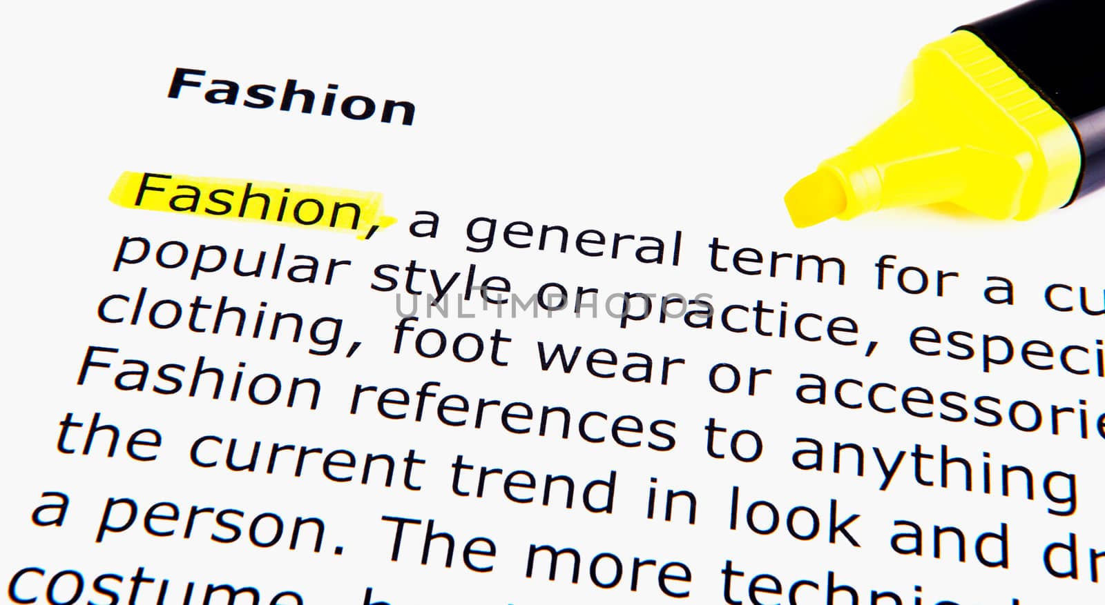 Text highlighted in yellow with felt tip pen