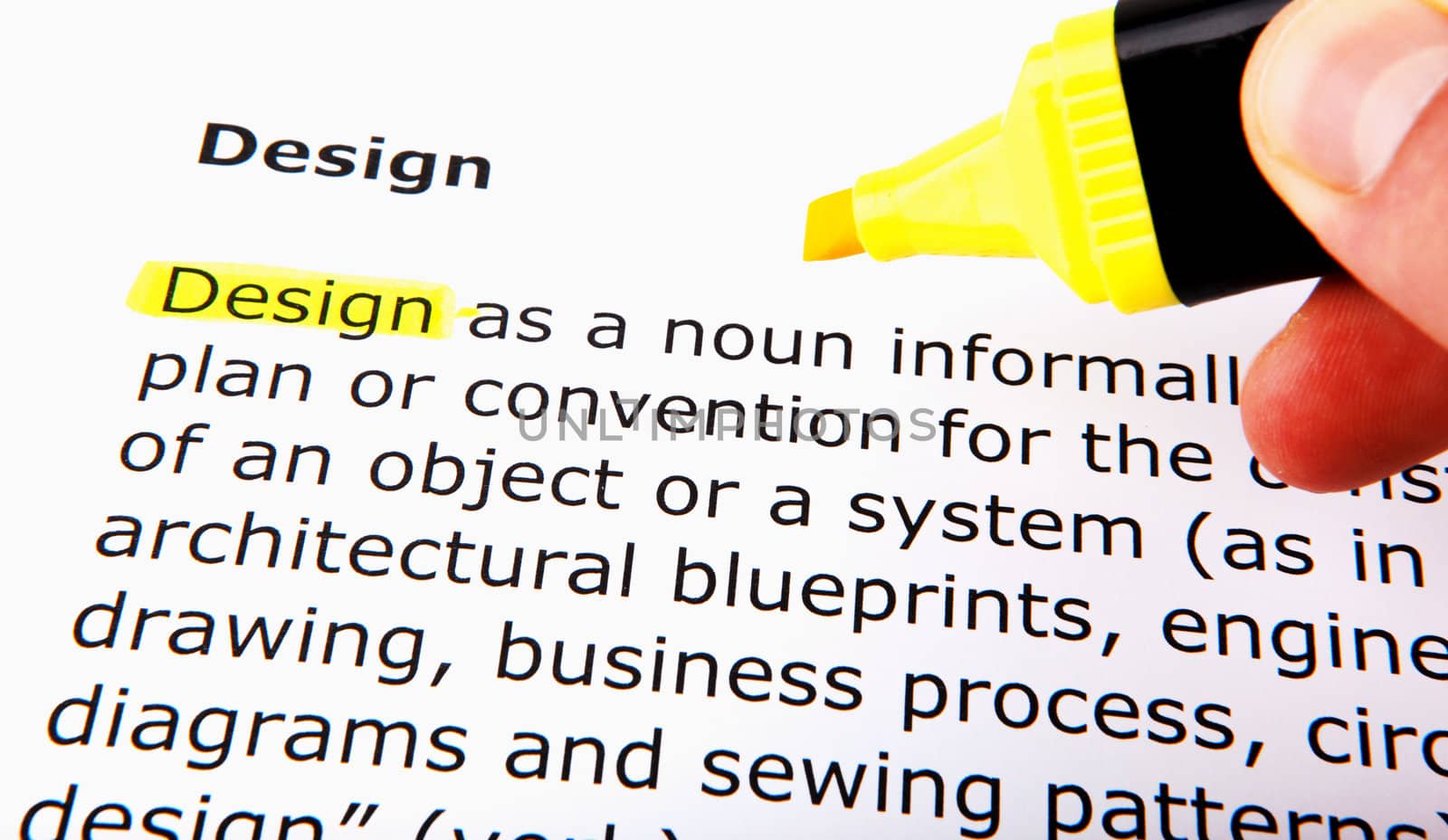 Text highlighted in yellow with felt tip pen