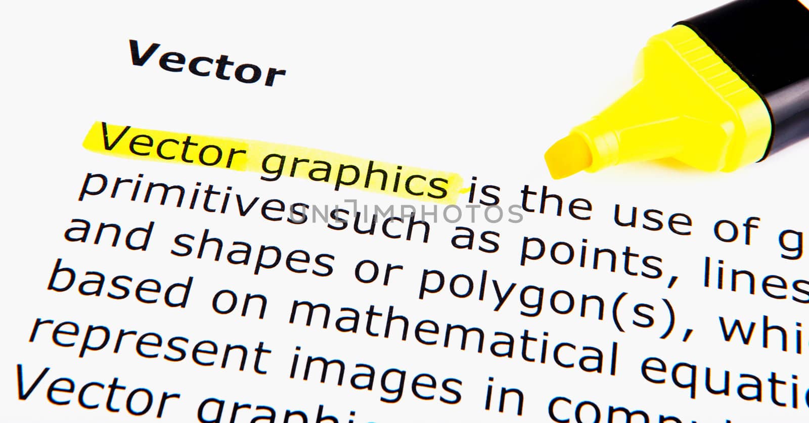 Text highlighted in yellow with felt tip pen
