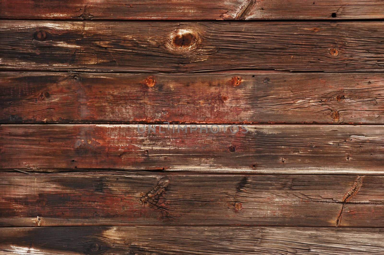 Old aged weathered wooden brown boards horizontal close-up as background