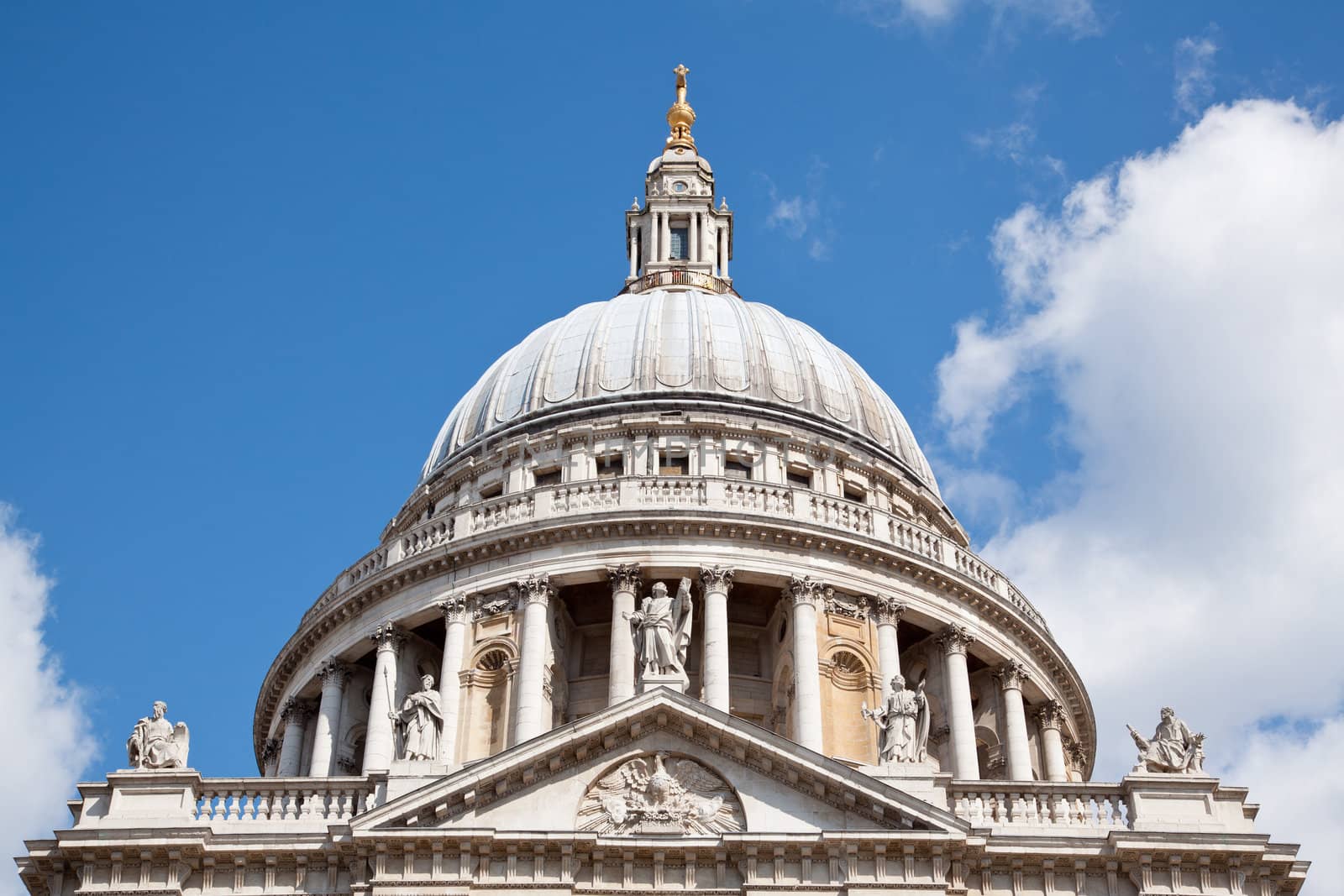 Close up of  St. Paul Cathedral Dome in London England United Kingdom