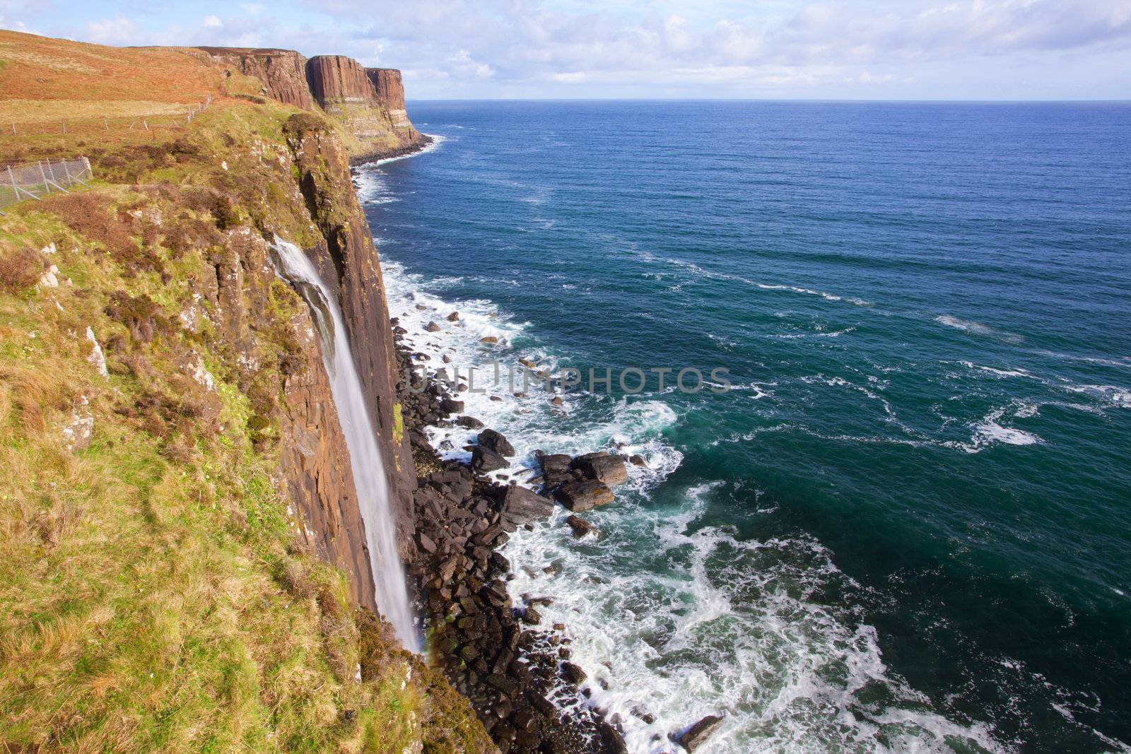 The kilt rock Waterfall Isle of skye highlands Scotland UK