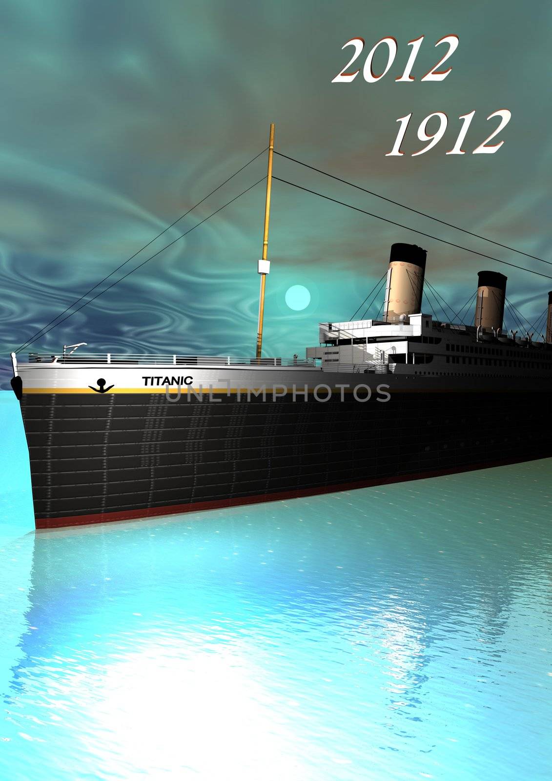 Titanic 1912 - 2012 and sky green