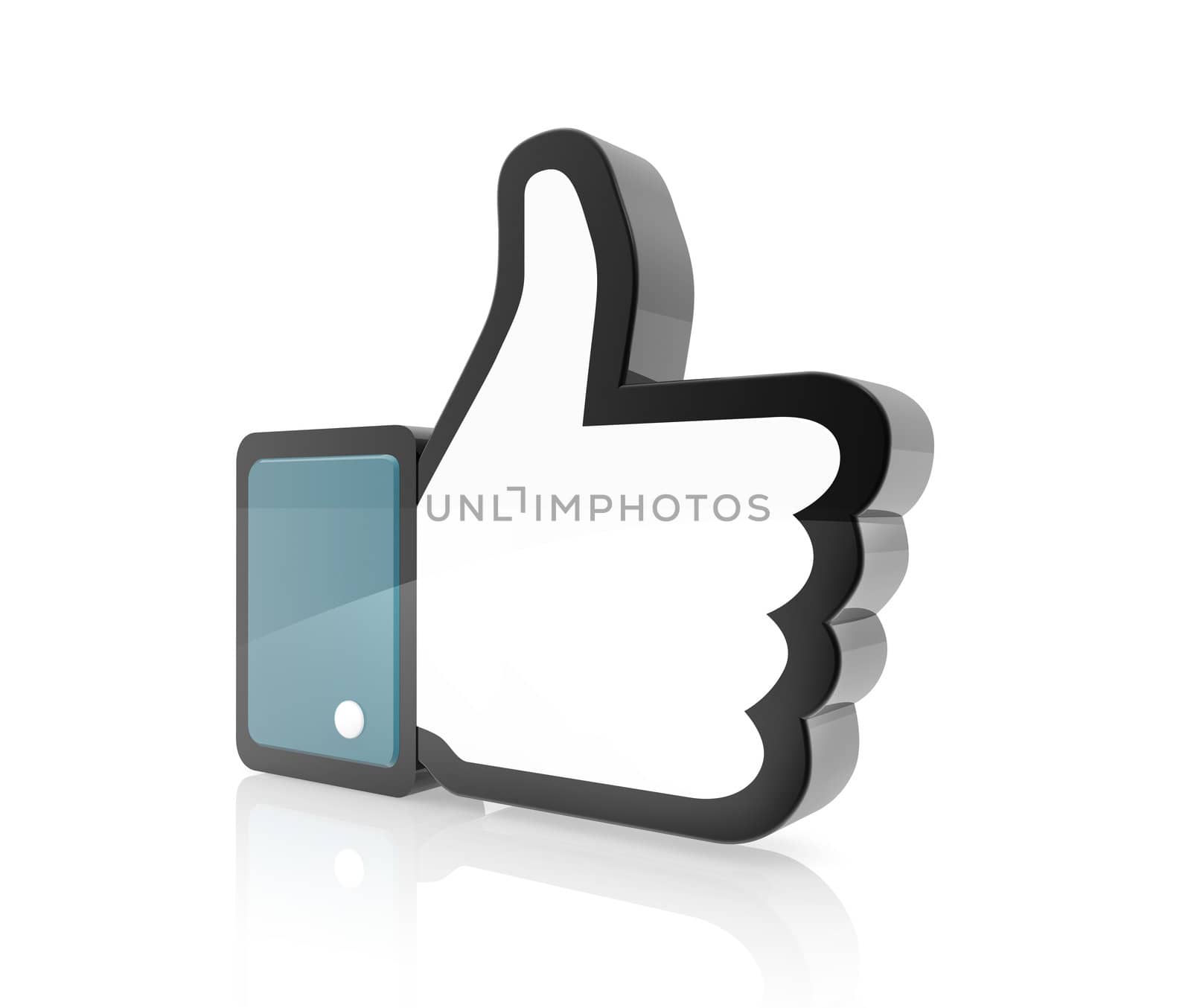 3d of like icon thumbs up