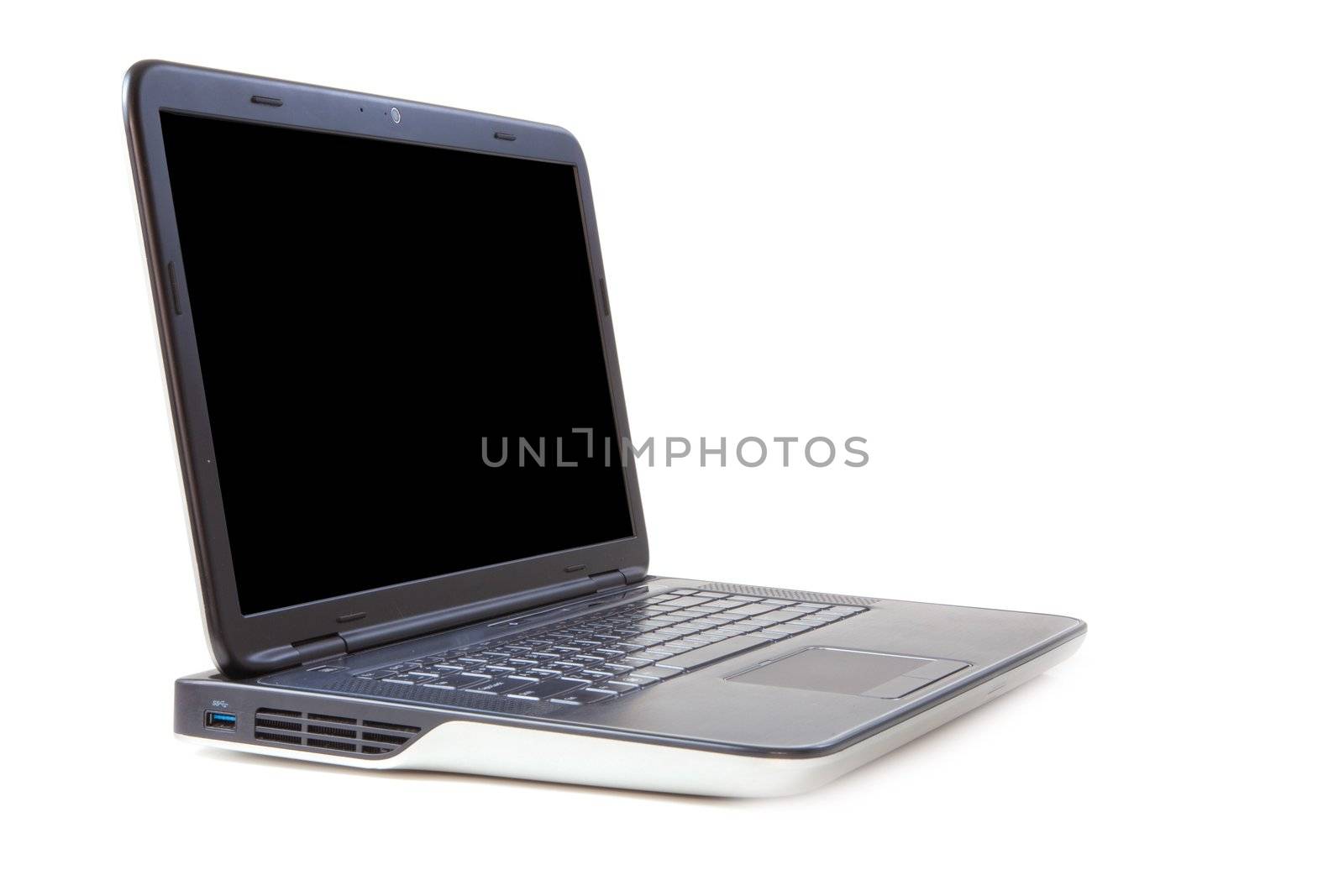 Style compact white laptop isolated over white