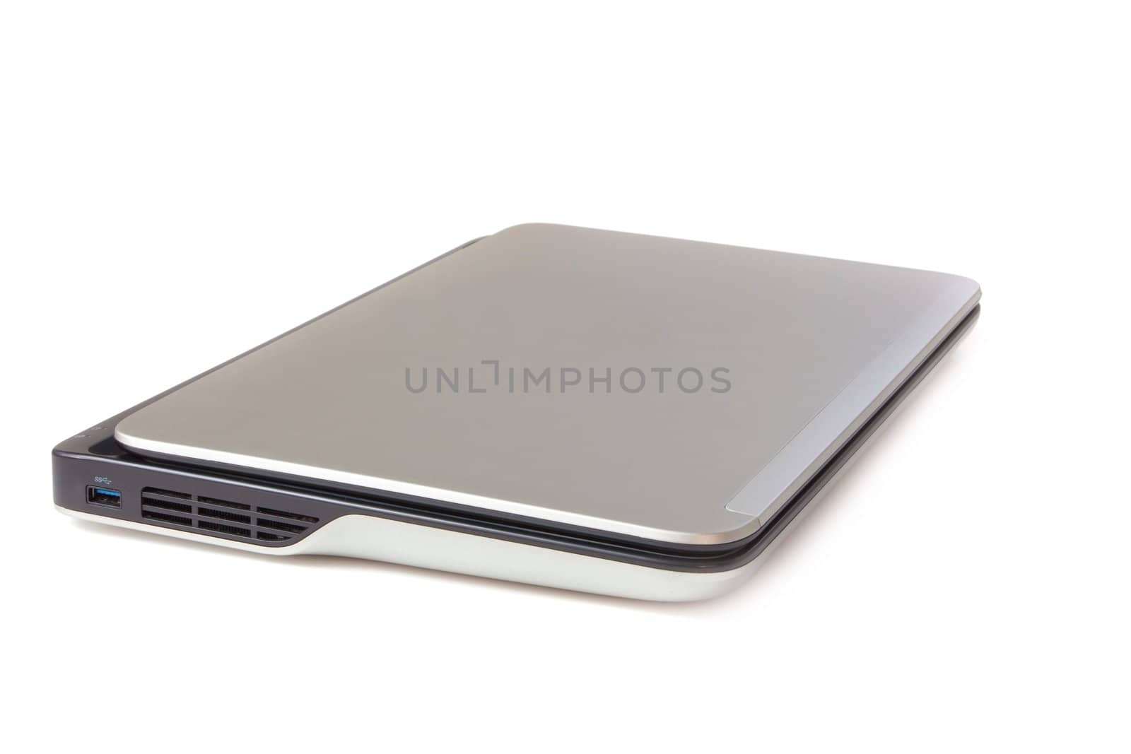 Style compact white laptop isolated over white