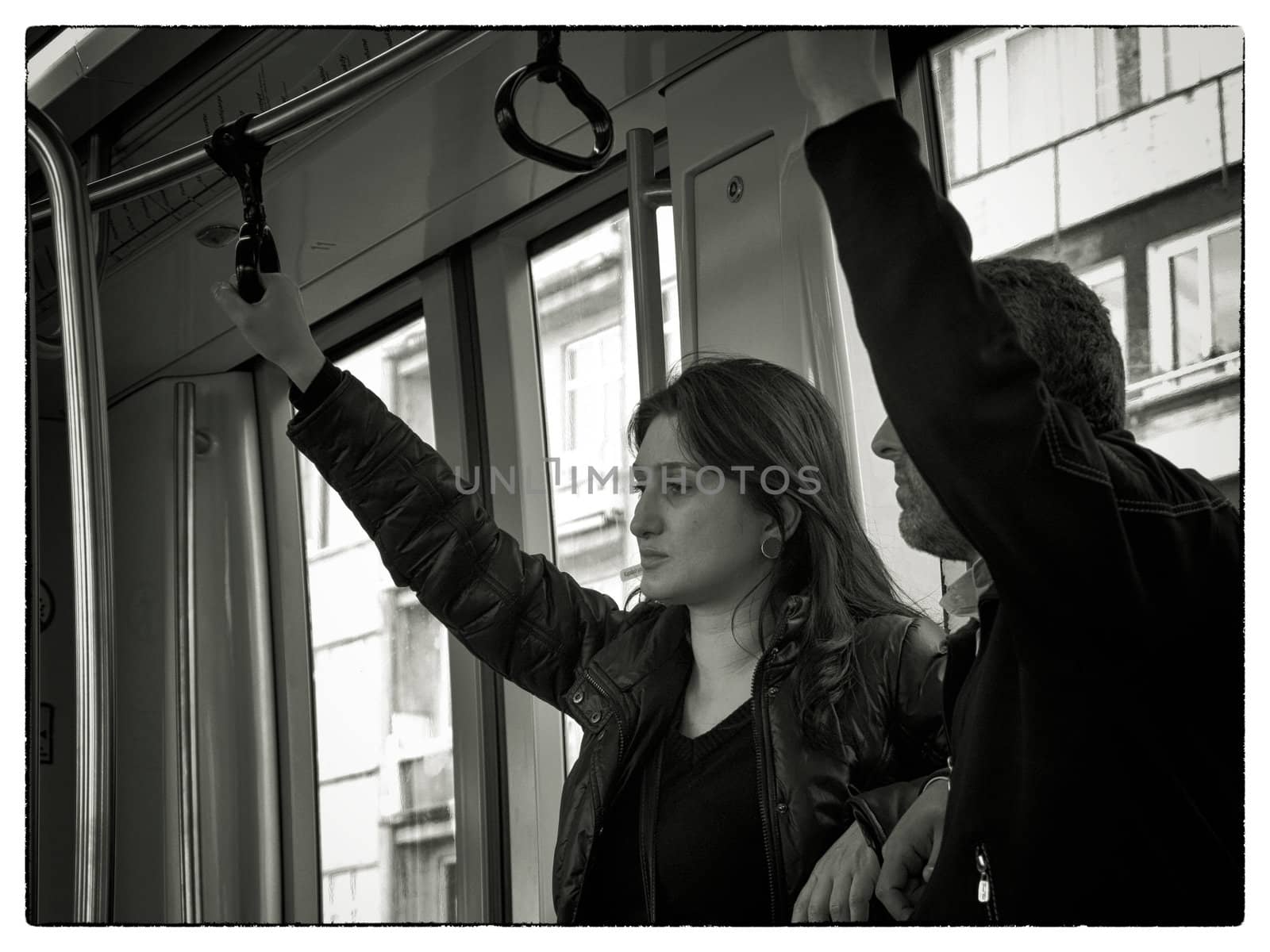 Young Couple in tram by ABCDK