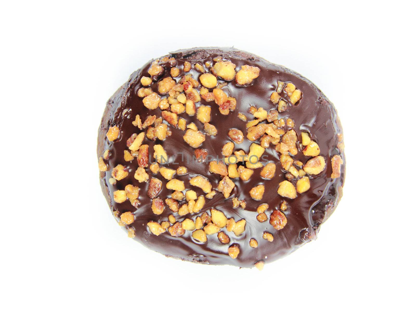  Chocolate Donuts on white background