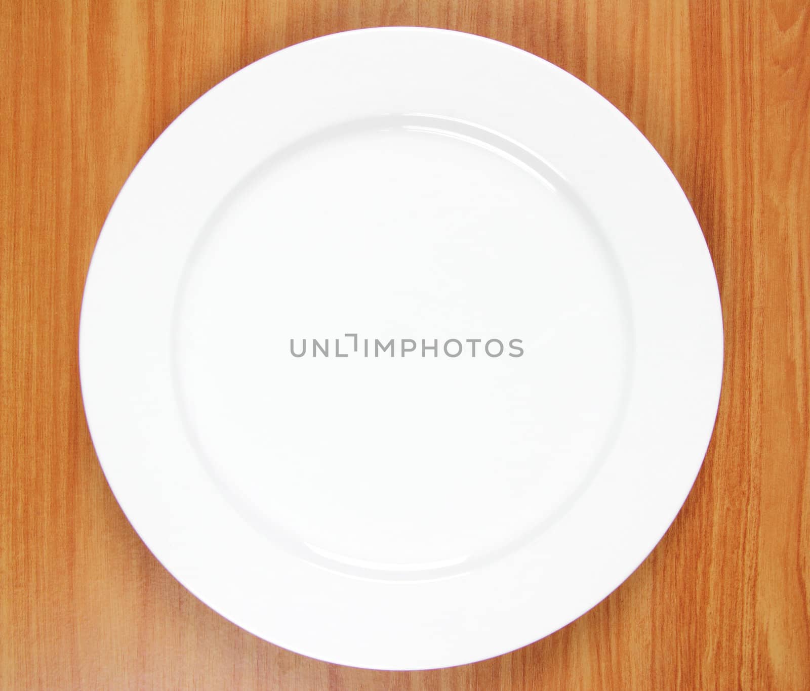 Empty plate on wood background