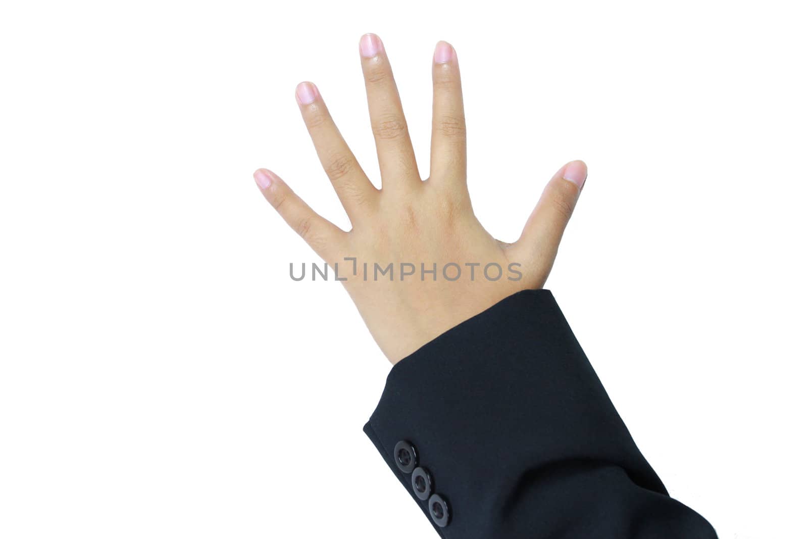 Woman hand Isolated on white background