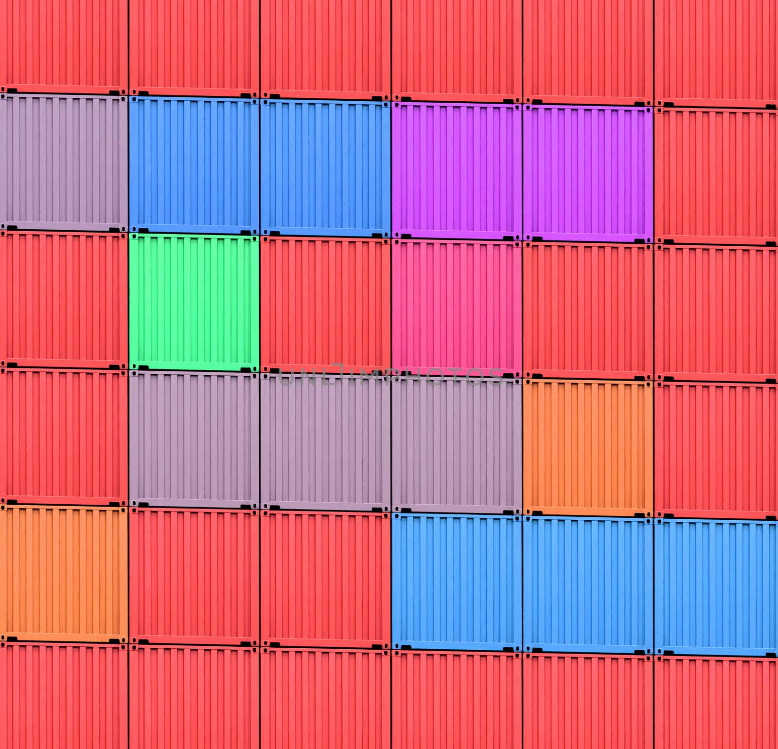 background of multi-colored freight shipping containers at the docks