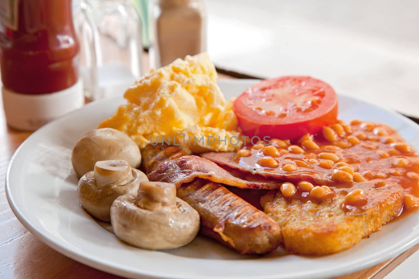 Full English Breakfast on Table