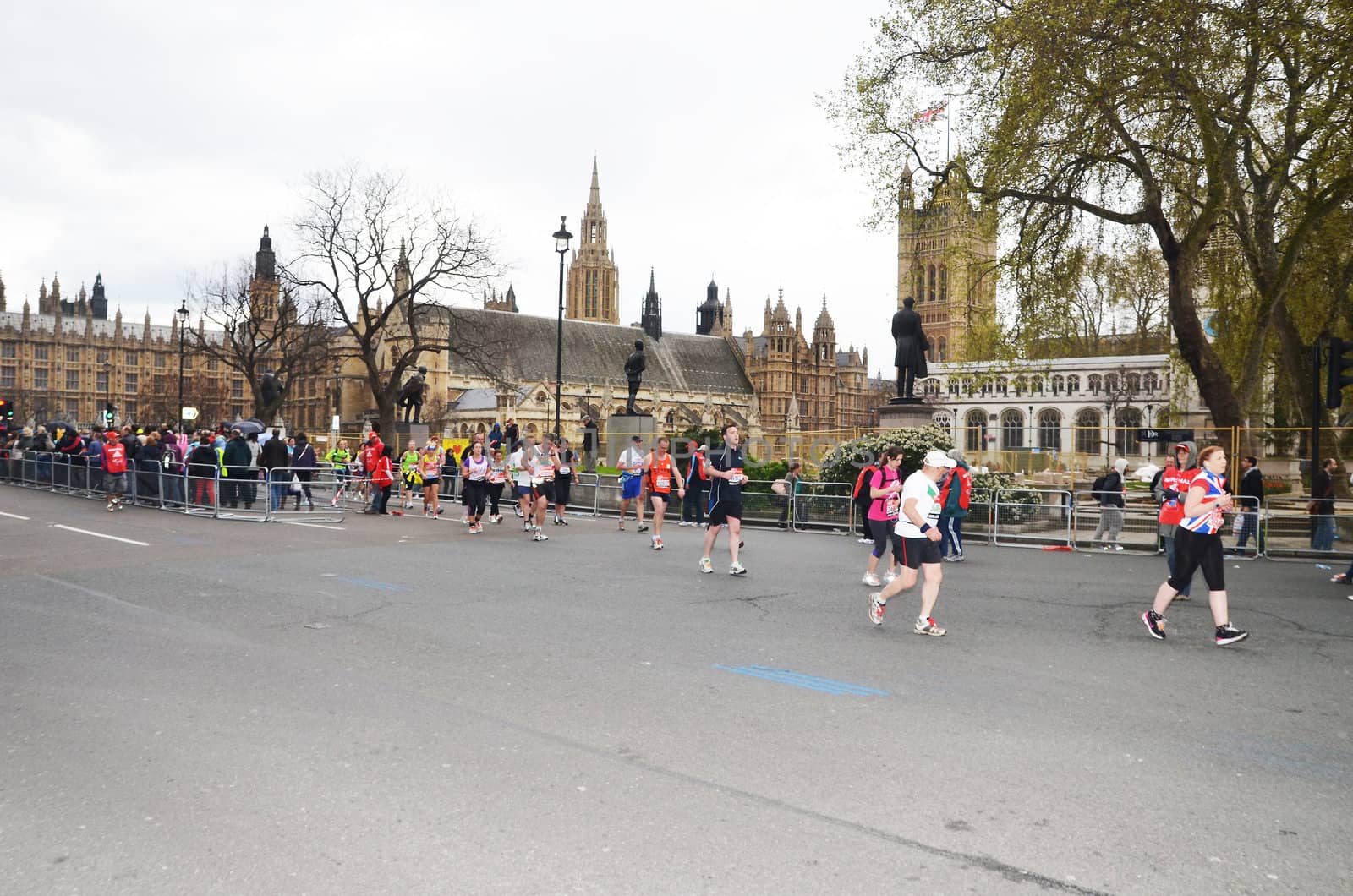 London - April 22: Runners Attending The Annual London Marathon London April 22nd, 2012 in London, England.