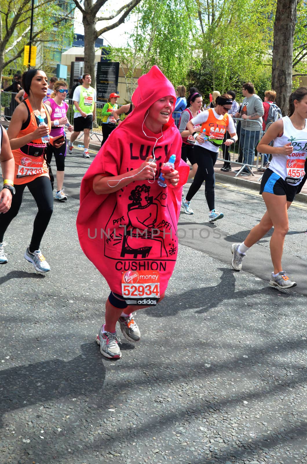 London - April 22: Fun Runners Attending The Annual London Marathon London April 22nd, 2012 in London, England.