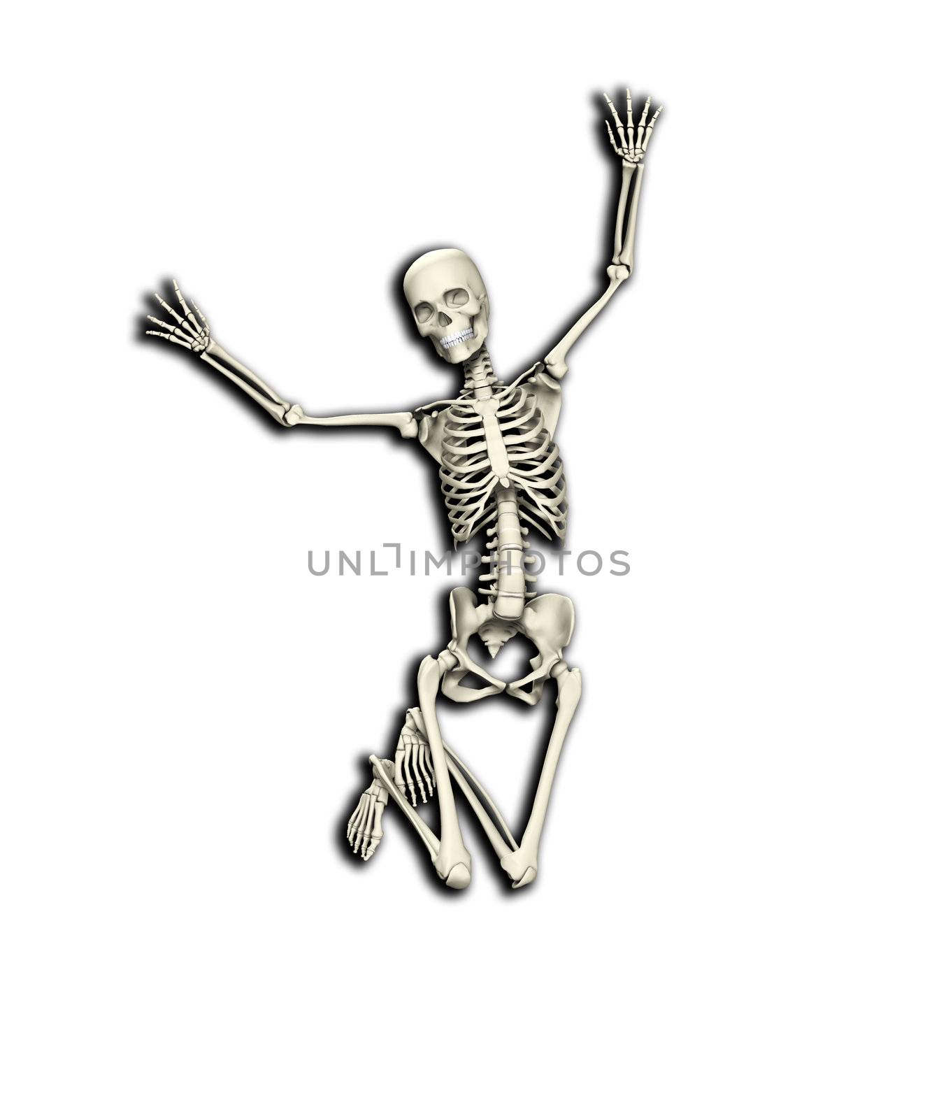 Happy Jumping Skeleton by harveysart