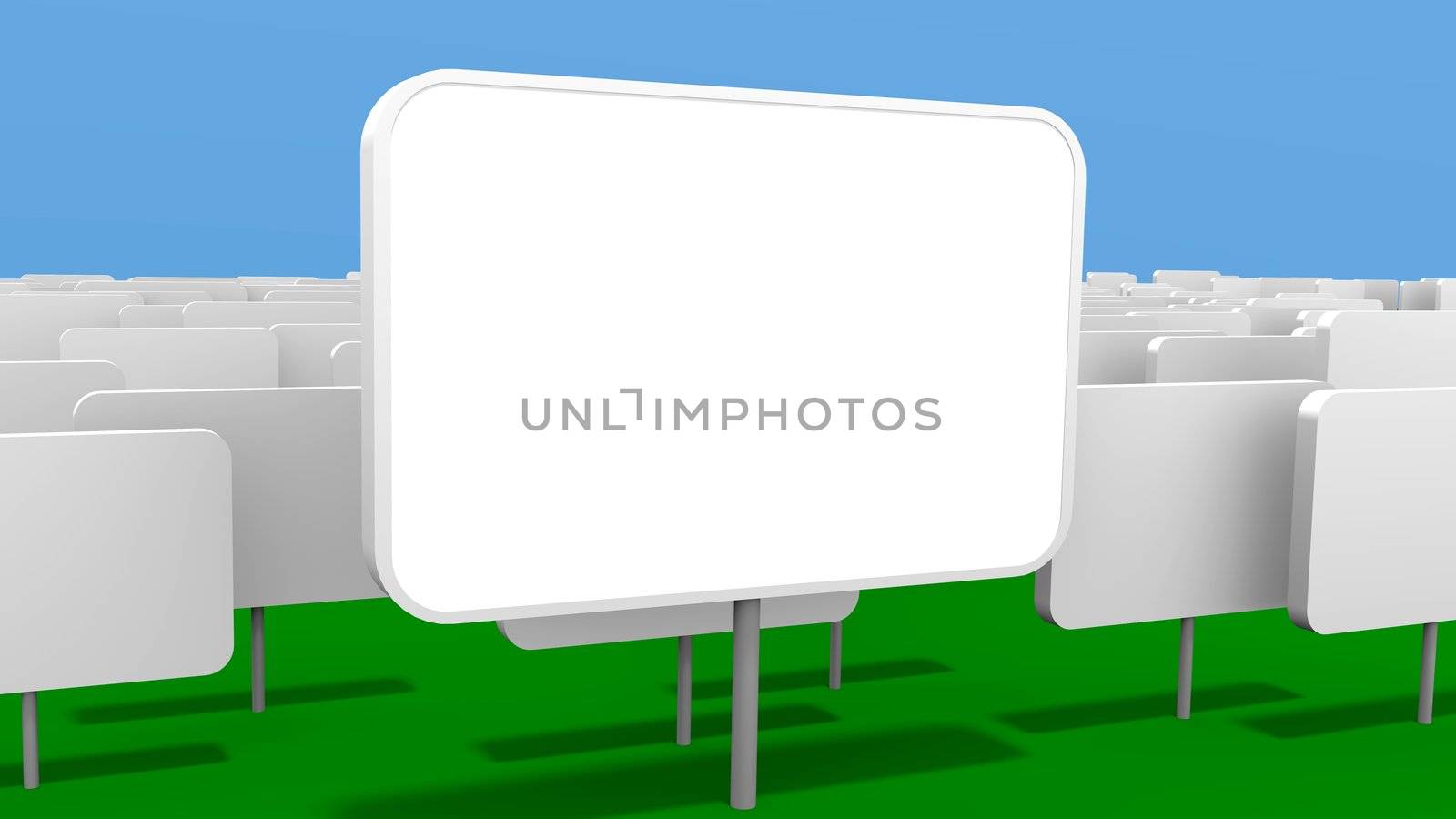 advertising billboard and stands group