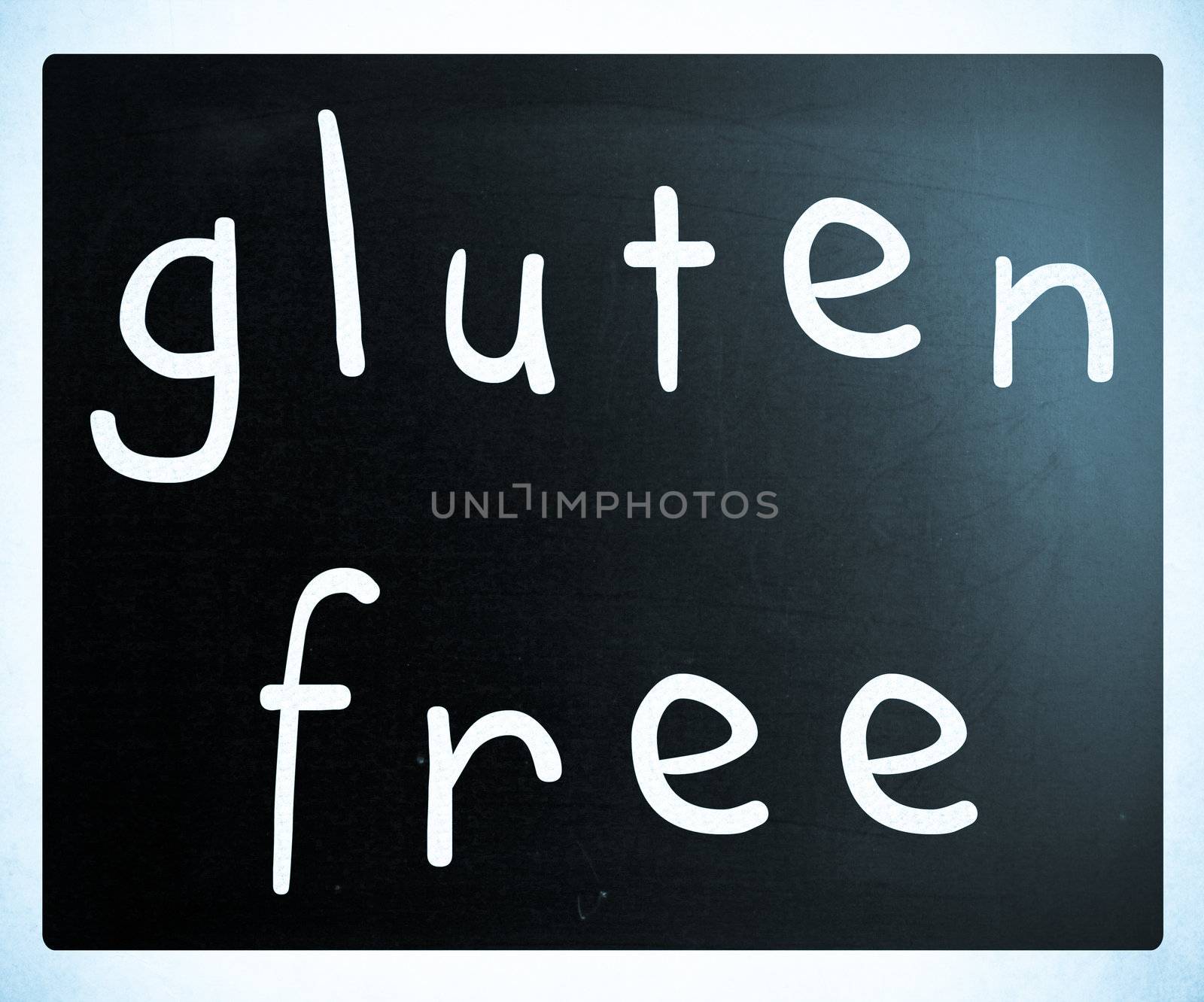 Gluten free diet concept - handwritten with white chalk on a blackboard