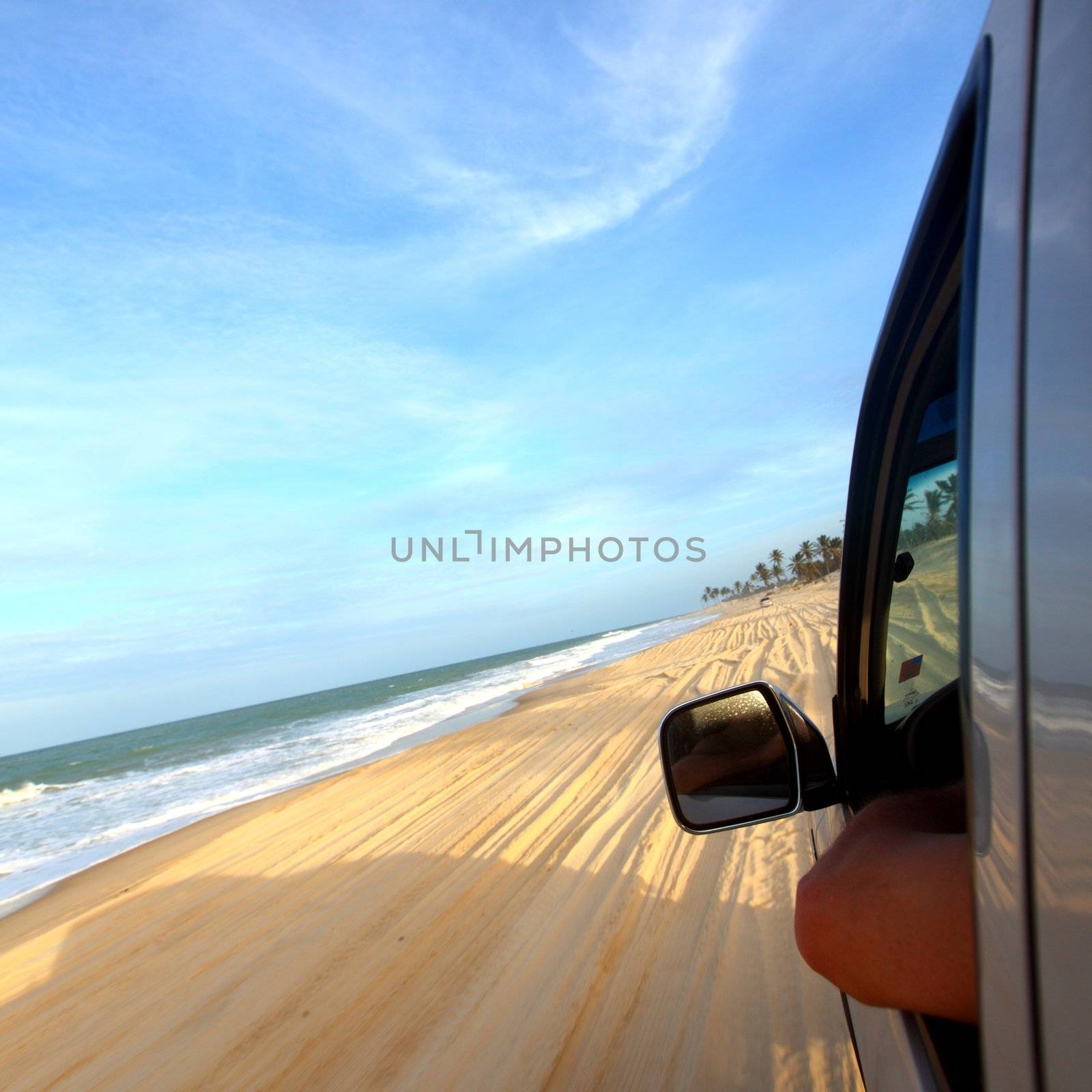 beach drive on allroad car