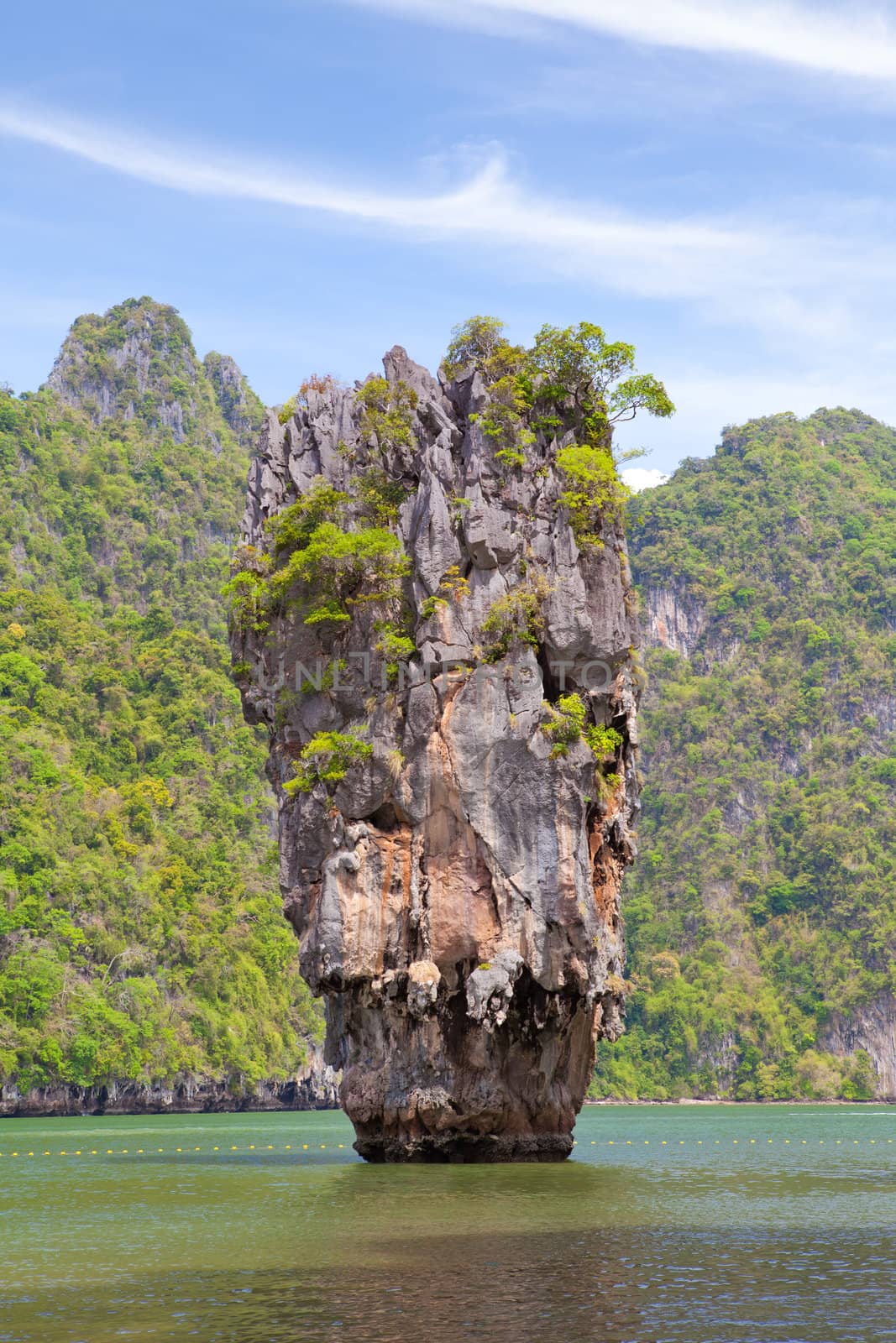 Beautiful tropical beach with big stones