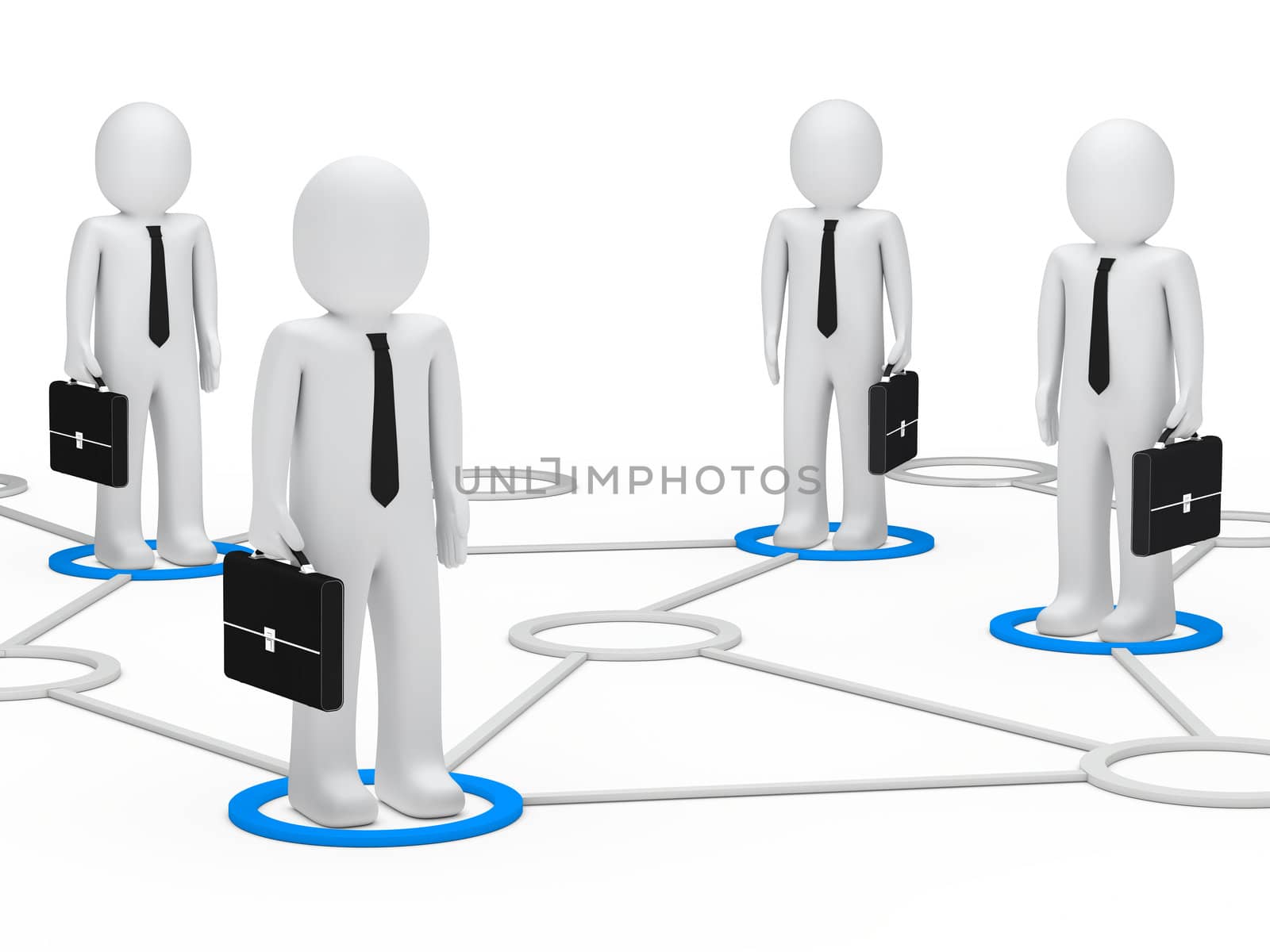 businessmen team stand togehter in a network