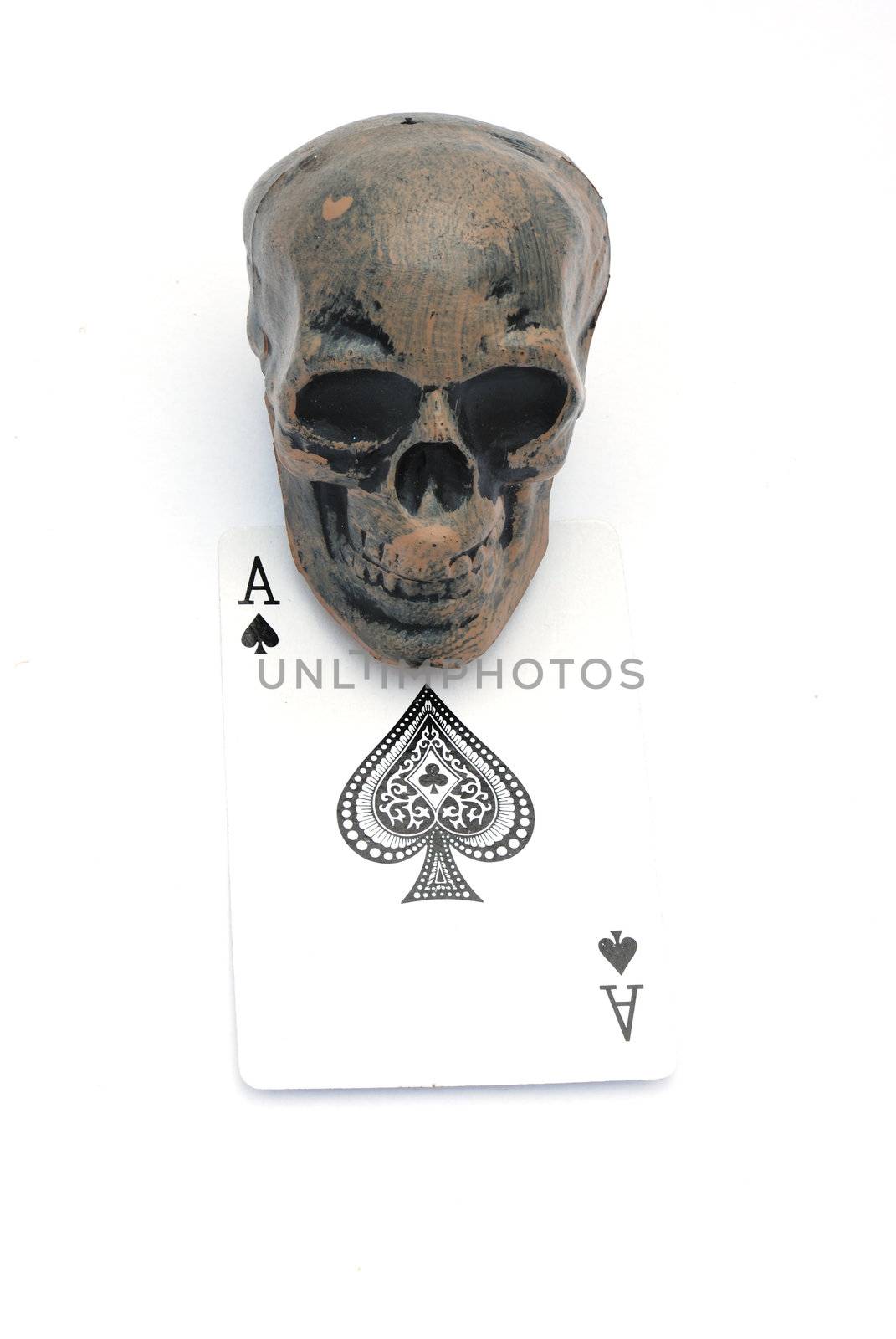 ace of spades with skull