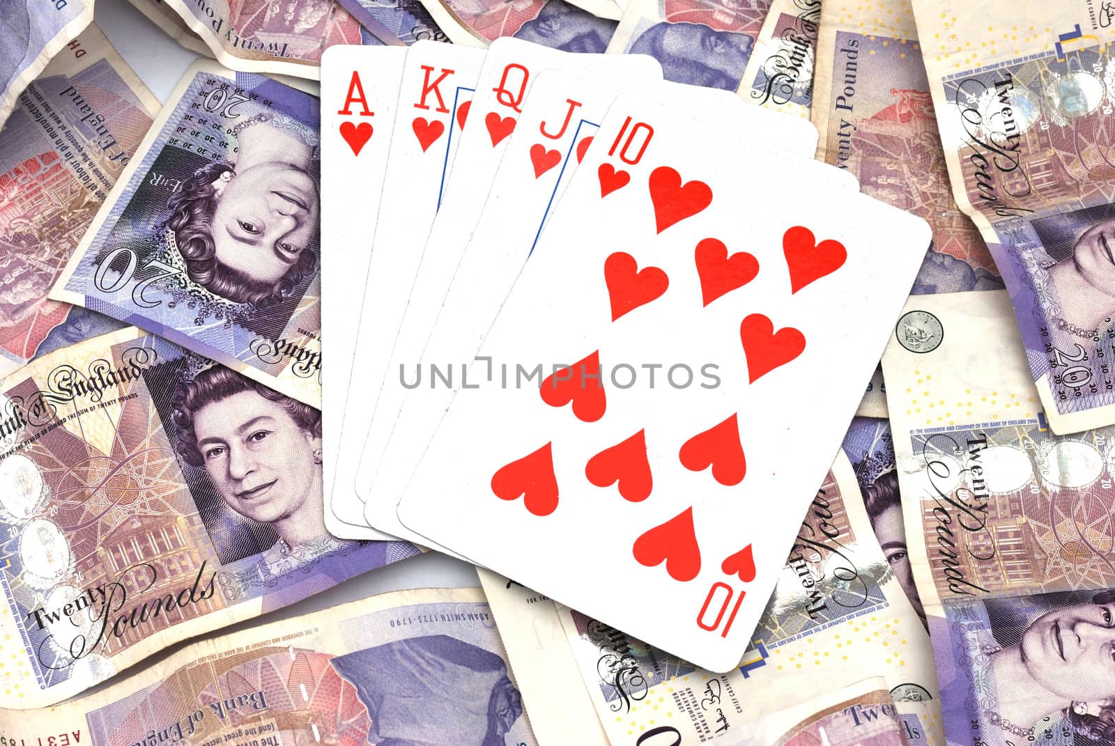 Winning poker hand with cash