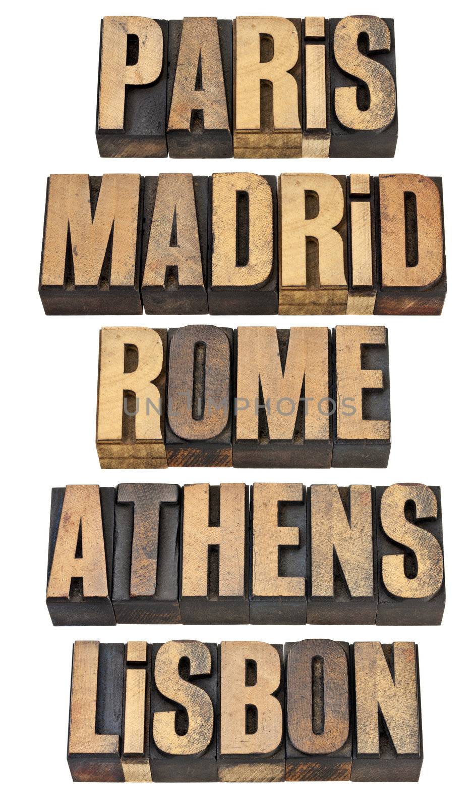 Paris, Madrid, Rome, Athens and Lisbon by PixelsAway