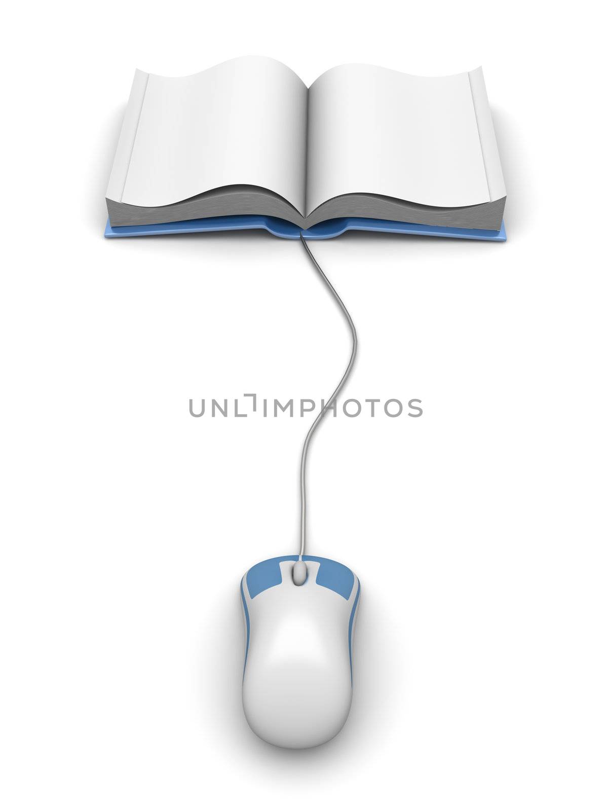 A digital book. Symbolic 3D rendered Illustration.