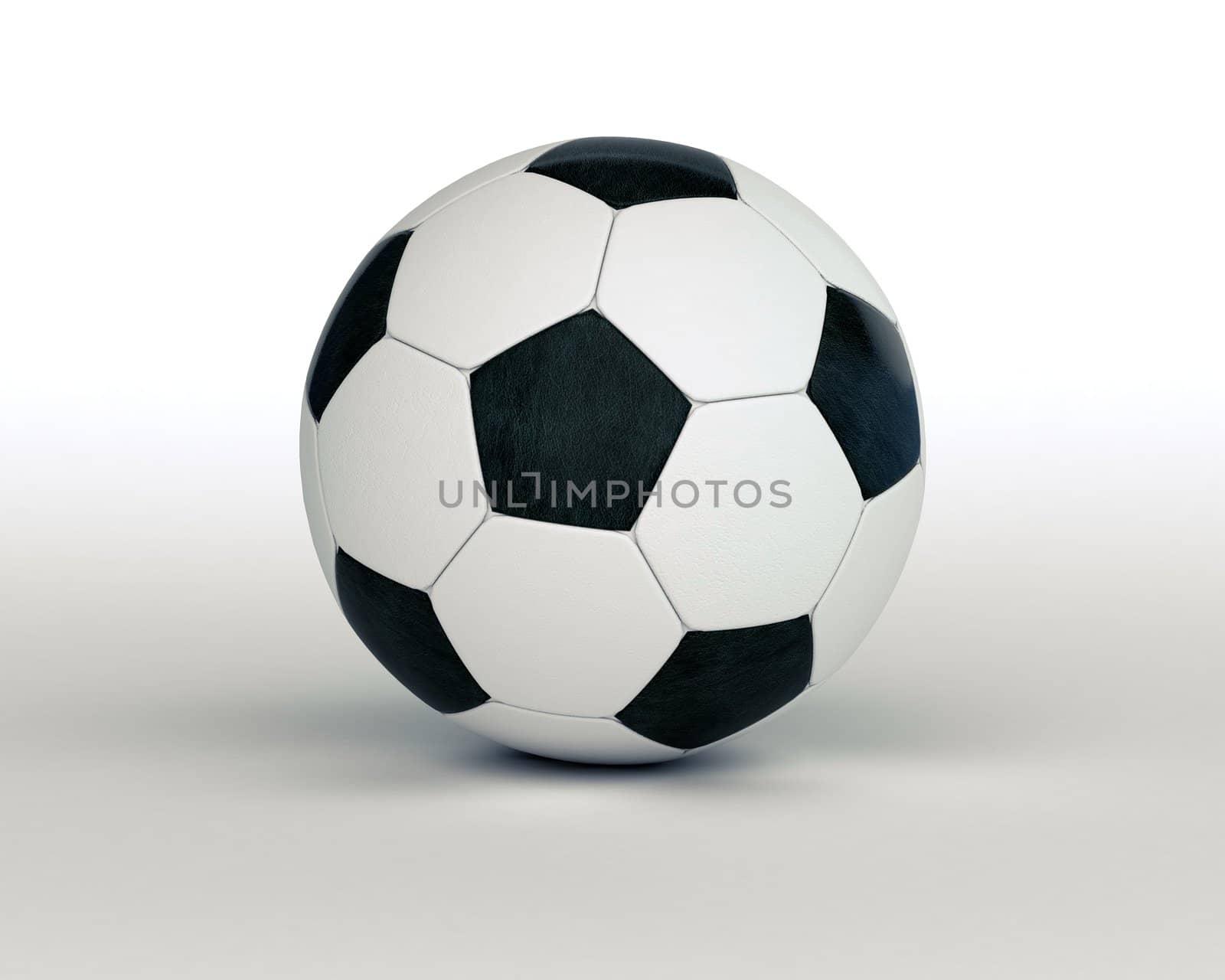 Soccer ball on a light background with a shadow