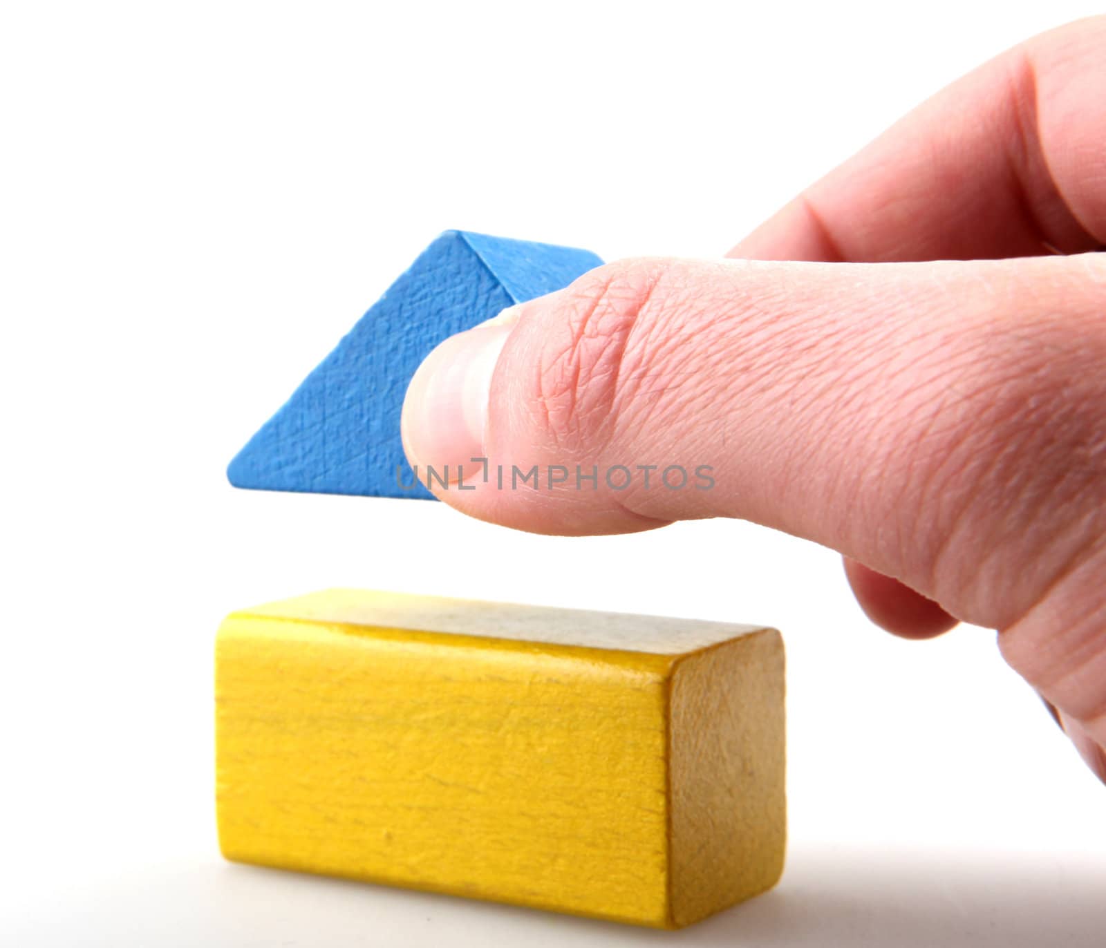 Wooden building blocks.