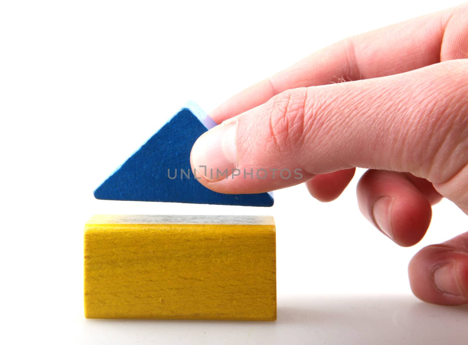 Wooden building blocks.
